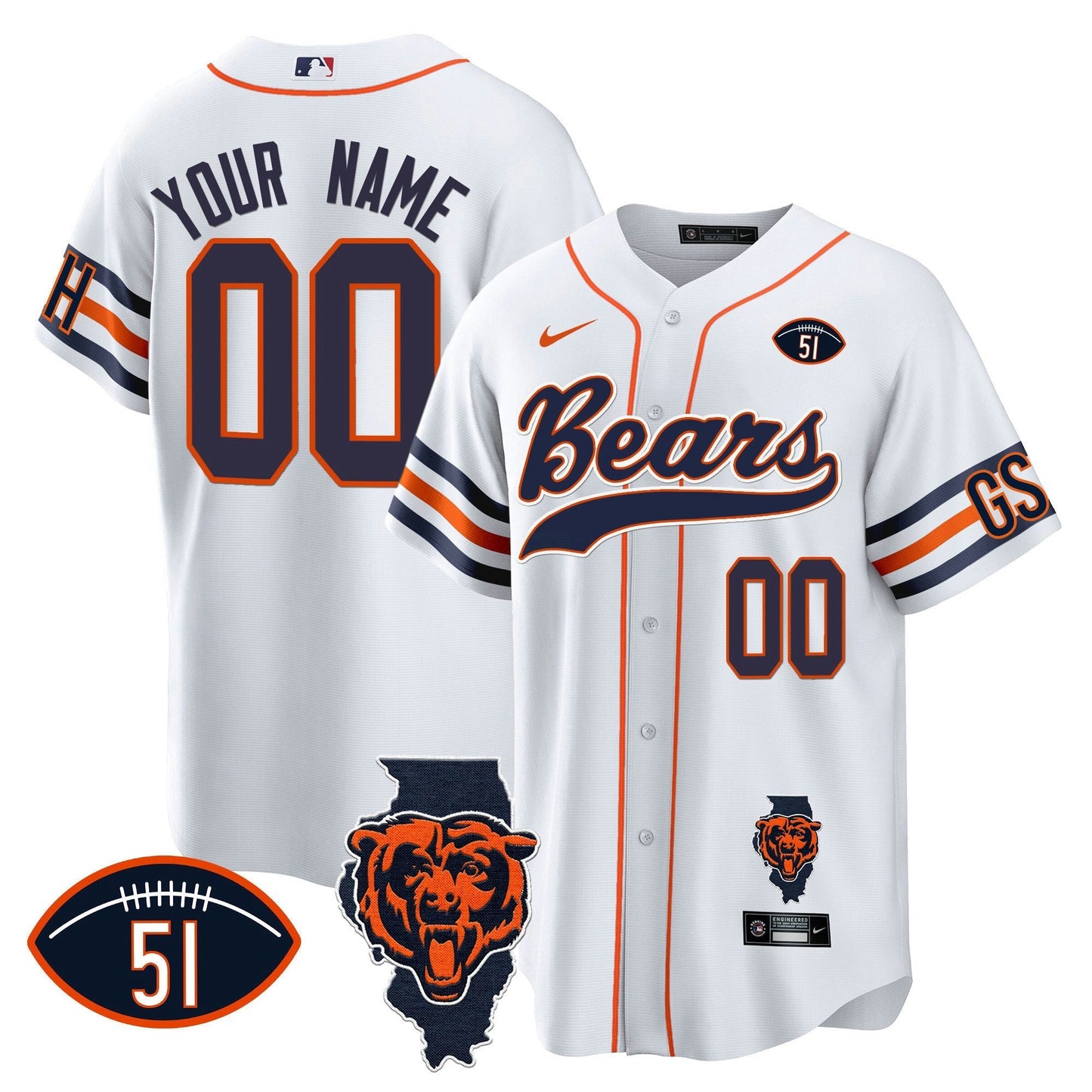 Camisa NFL Illinois Patch Jersey