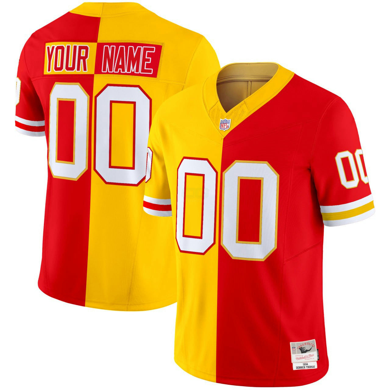 Camisa NFL Kansas Split Custom Vermelha Dourada Jersey - Vermelha Dourada