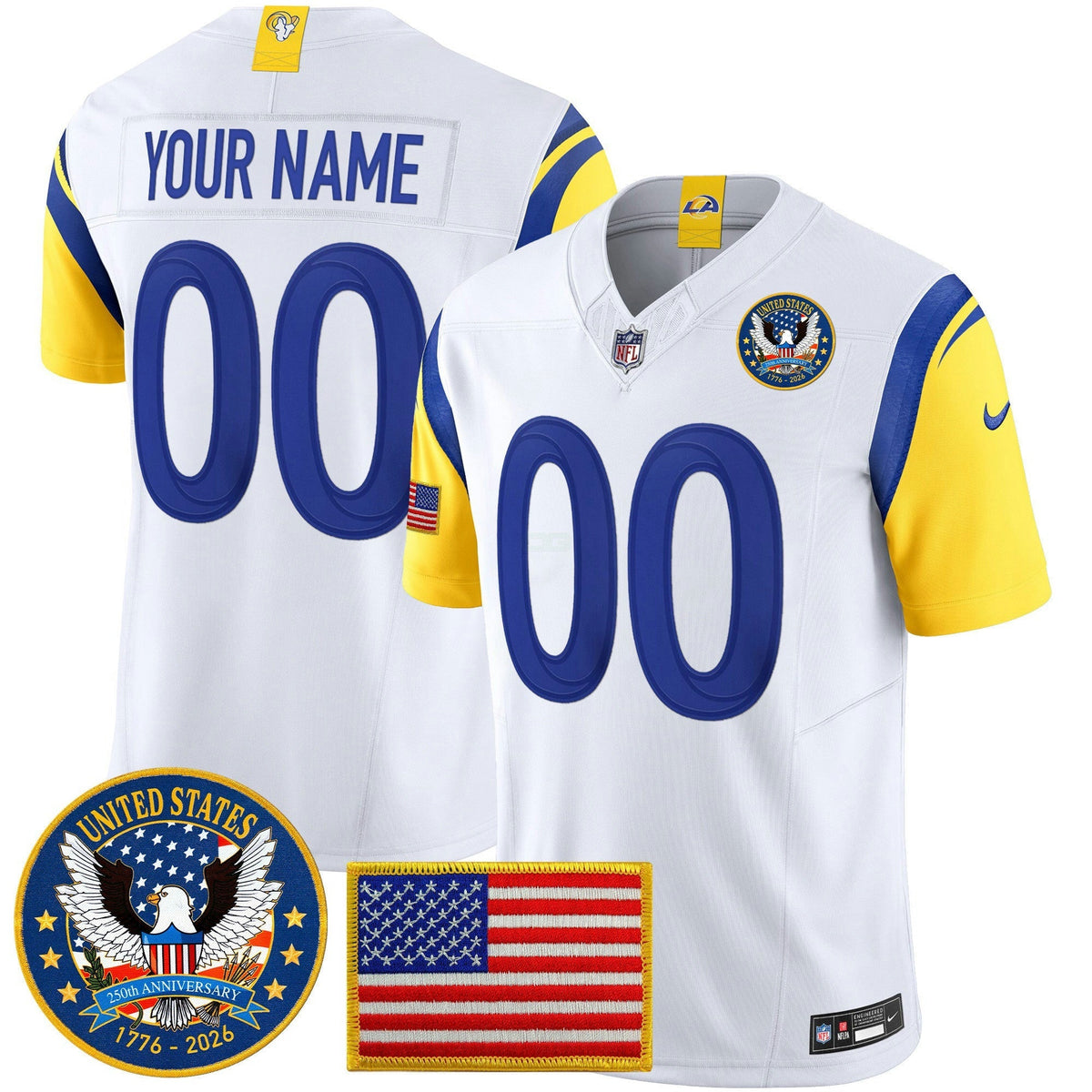 Camisa NFL Los Angeles 2025 “United States 250th Anniversary Patch” Vapor Limited Jersey