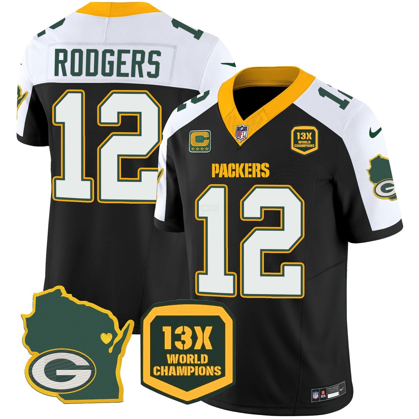 Camisa NFL Men’s 13 Time World Champions & Home Patch Vapor Jersey V2