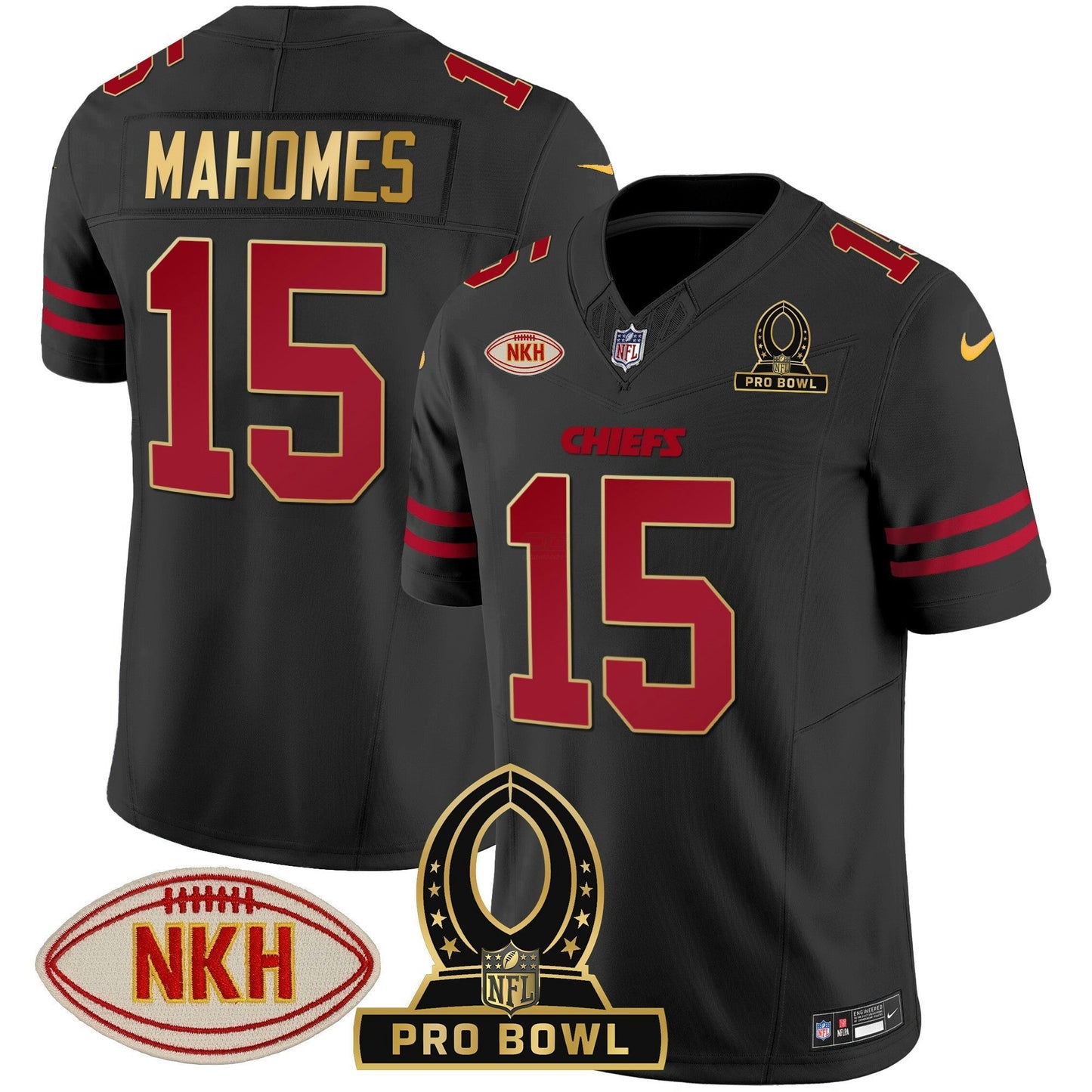 Camisa NFL Kansas City Chiefs Men’s 2024 Pro Bowl Patch Vapor Jersey