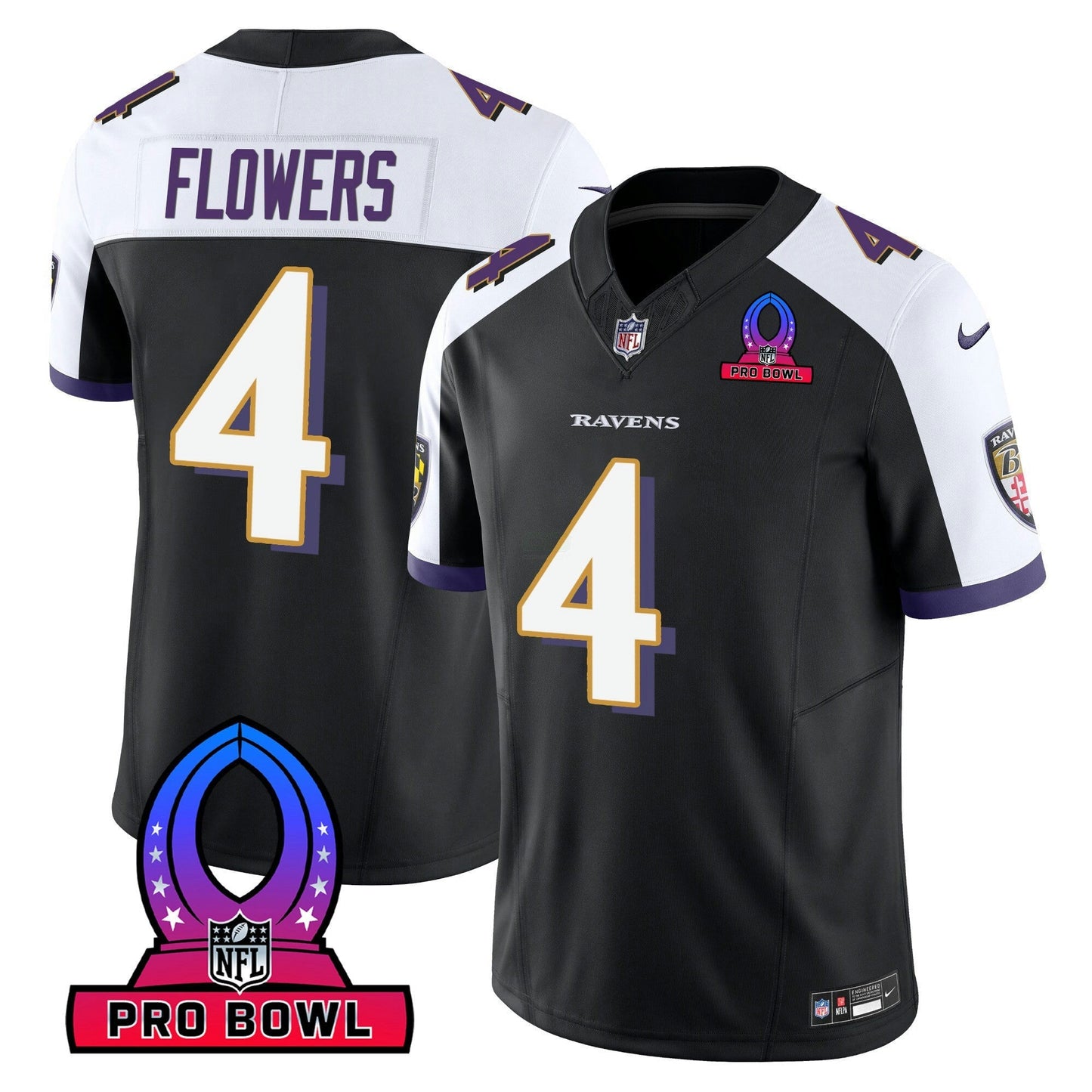 Camisa NFL Baltimore Ravens Men’s 2024 Pro Bowl Patch Vapor Jersey