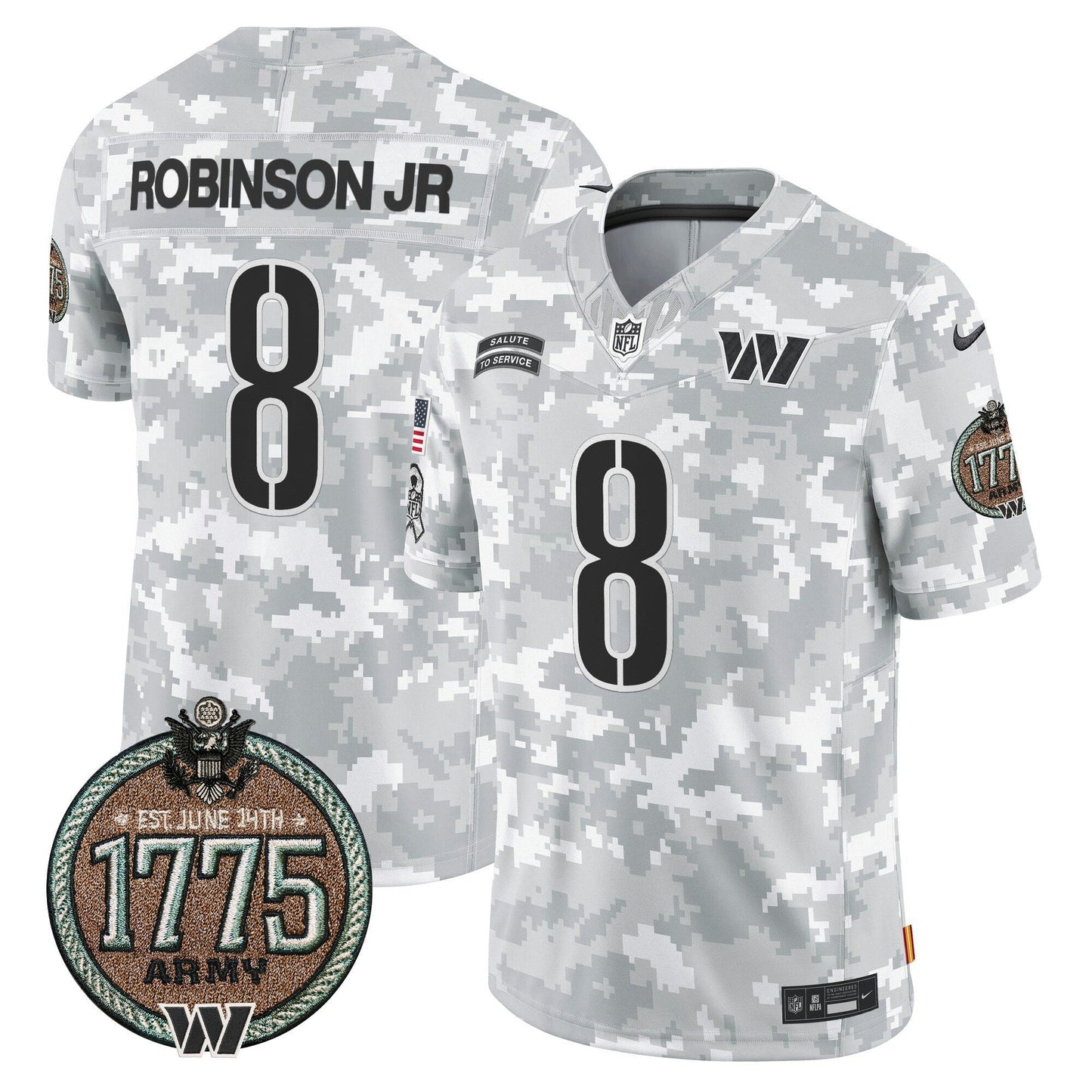 Camisa NFL Washington Commanders Men’s 2024 Salute to Service Establishment Year Patch Vapor Limited Jersey