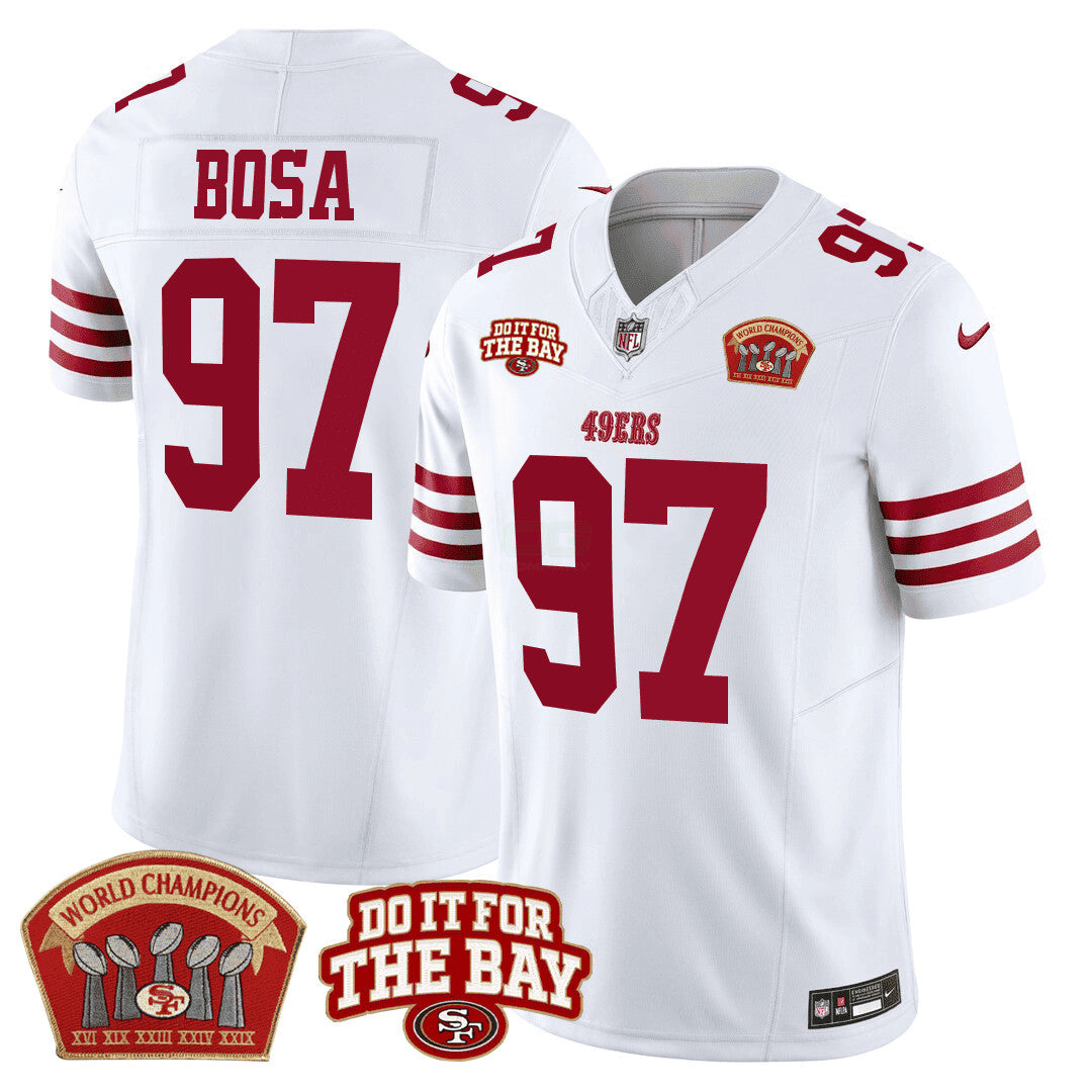 Camisa NFL Men’s 5x World Champions & “Do It For The Bay” Patch Limited Jersey