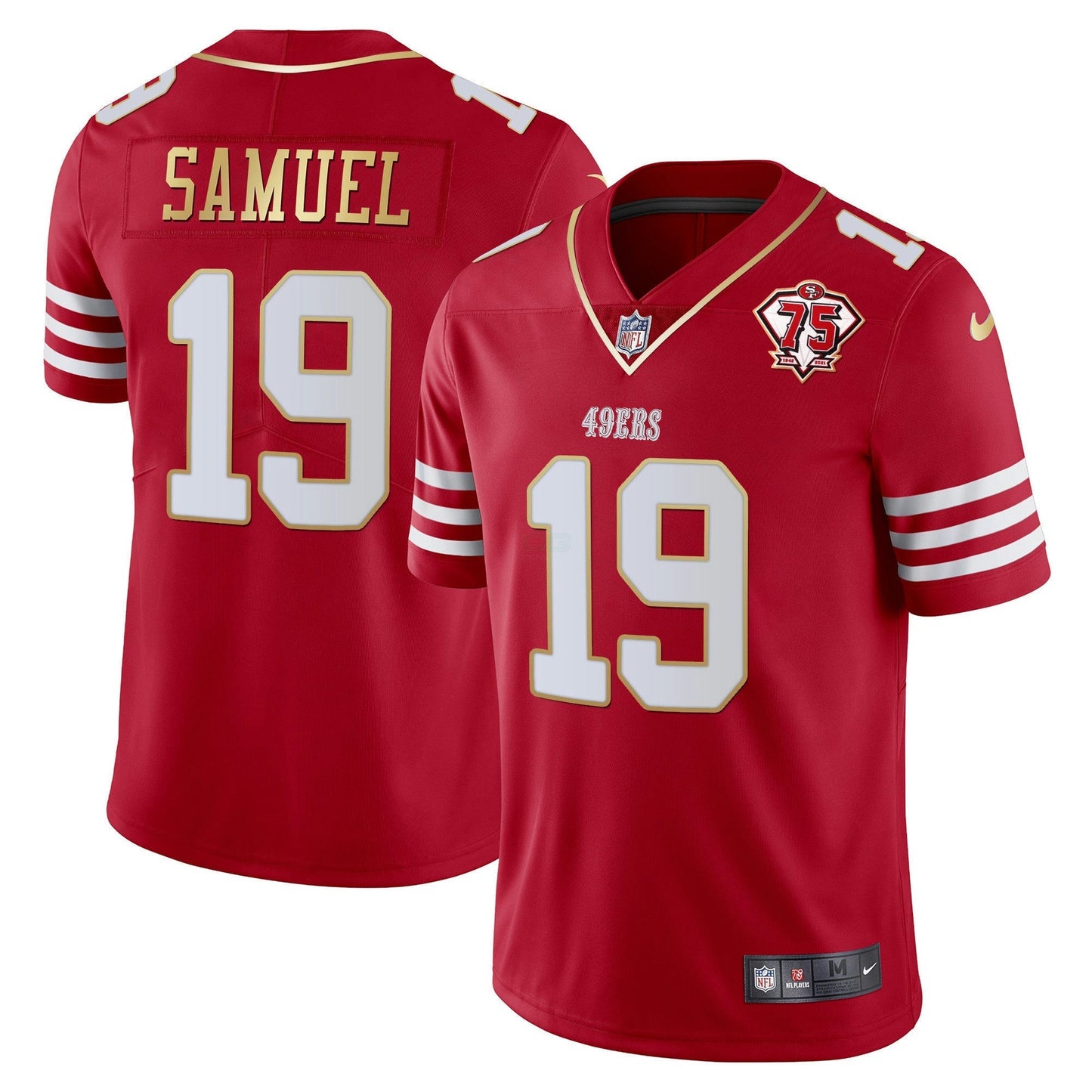 Camisa NFL Men’s 75th Anniversary Patch Vapor Dourada Trim Jersey