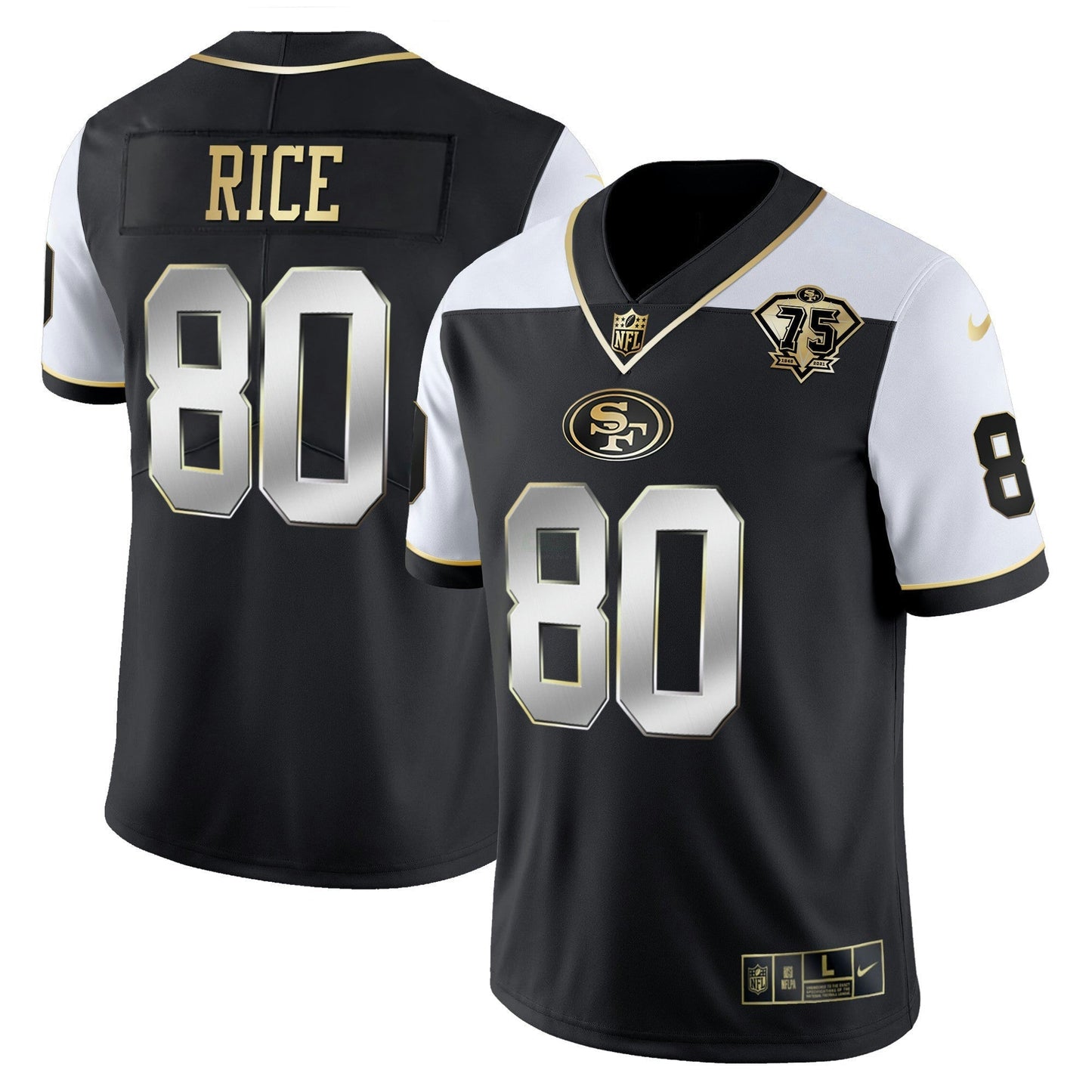 Camisa NFL Men’s 75th Anniversary Patch Vapor RFLCTV Dourada