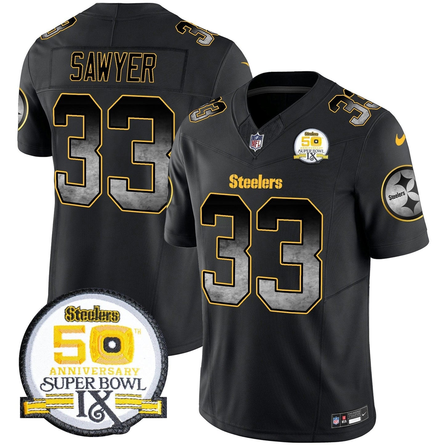 Camisa NFL Men’s Arch Smoke 50th Anniversary Of Super Bowl IX Patch Vapor Limited Jersey