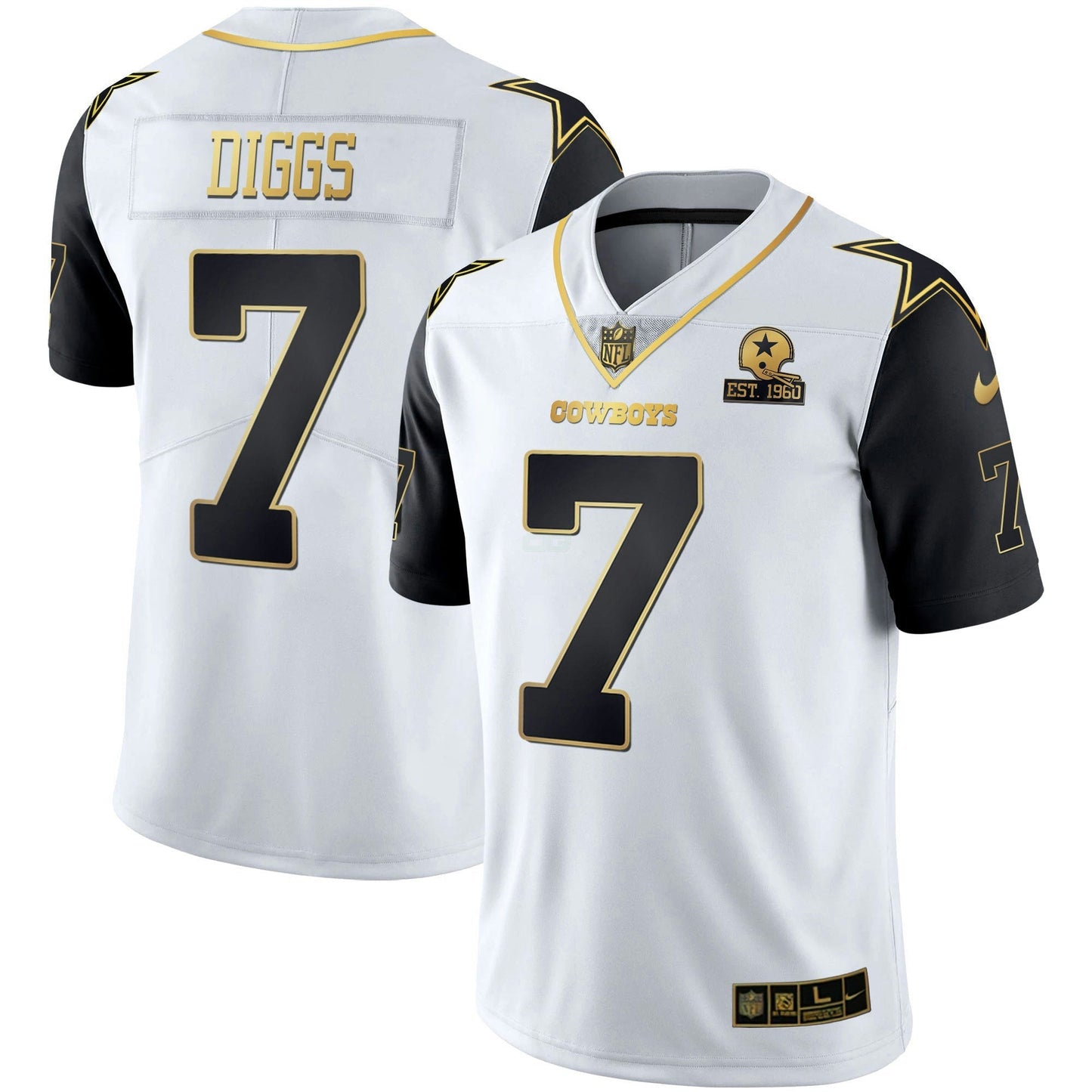 Camisa NFL Men’s Color Rush Vapor Preta & Branca Dourada Limited