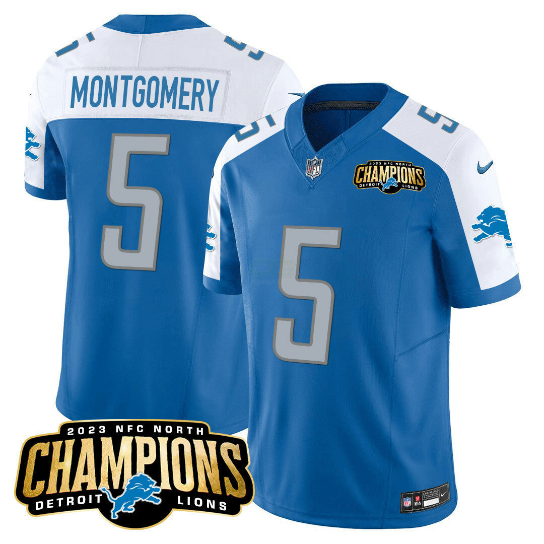 Camisa NFL Men’s Detroit 2023 NFC North Champions Patch Vapor Jersey