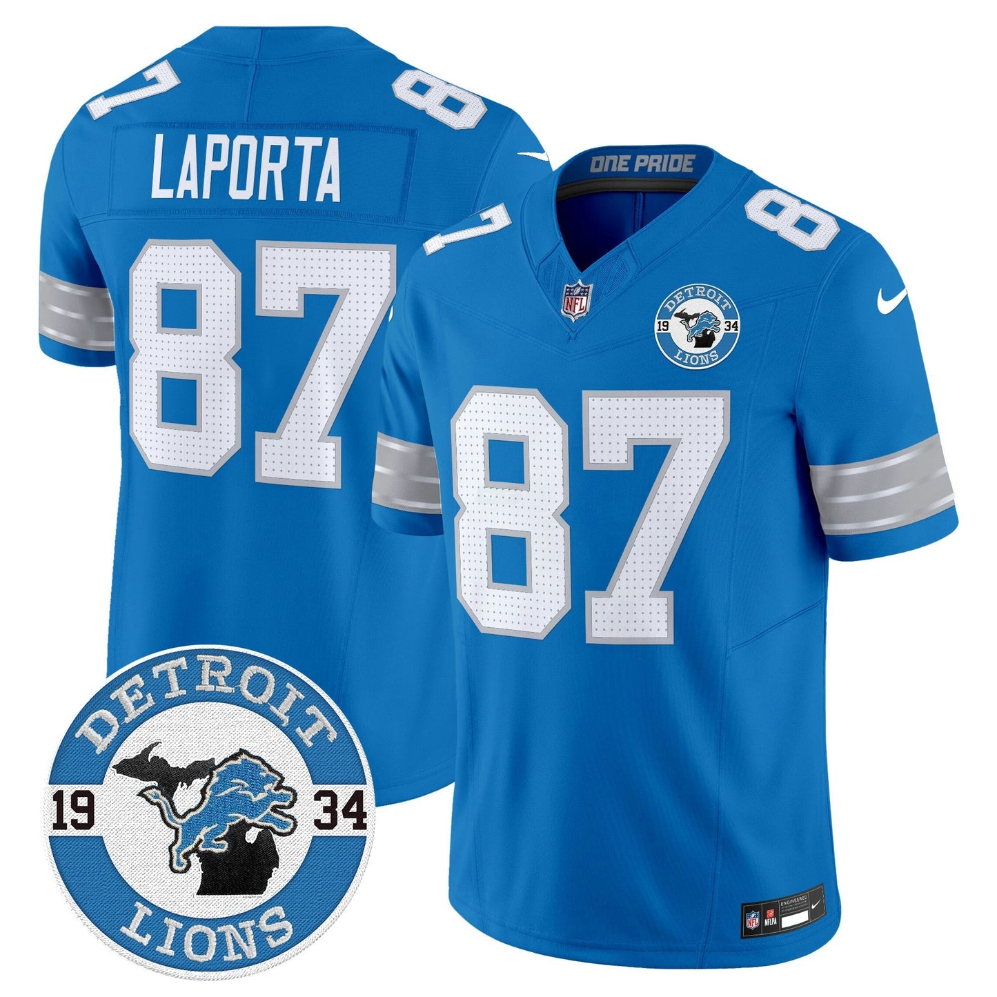 Camisa NFL Men’s Detroit 2024 Vapor Limited Jersey – Est. 1934 Patch