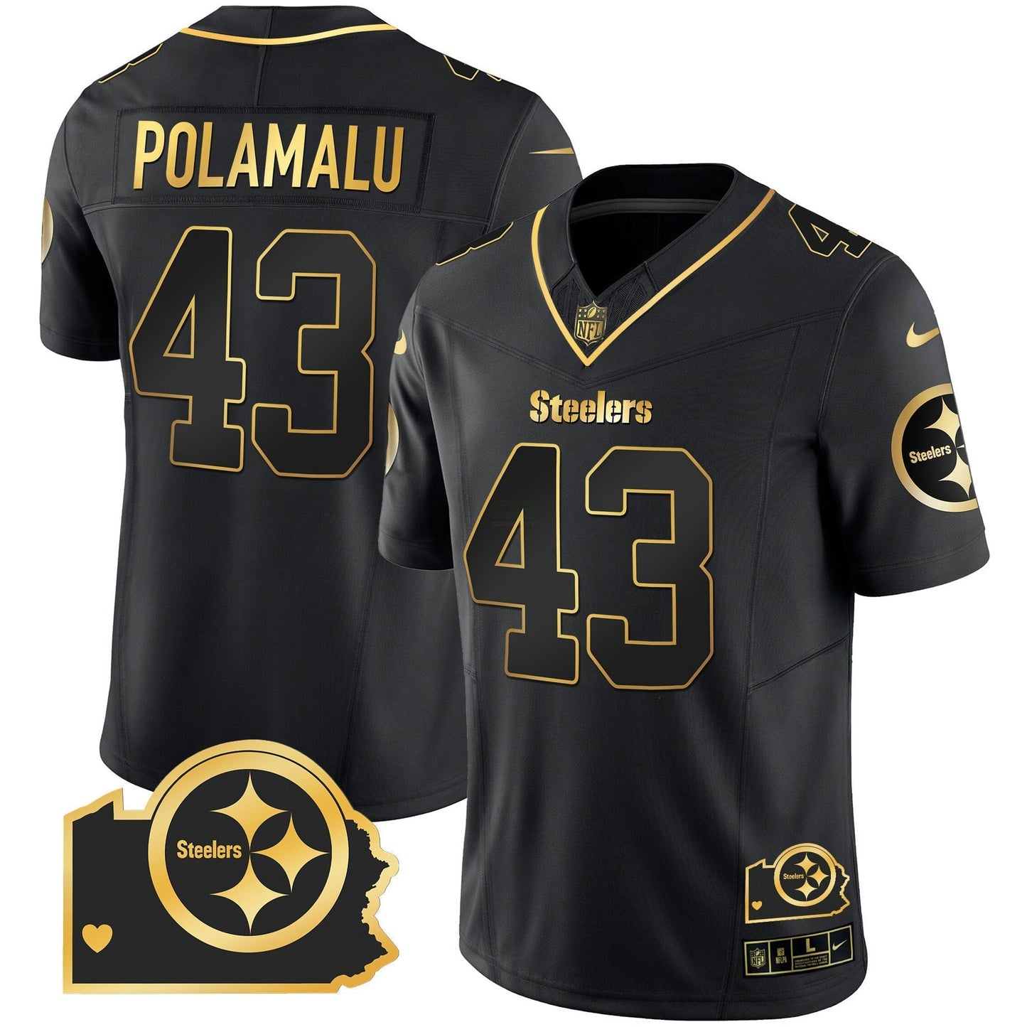 Camisa NFL Pittsburgh Steelers Men’s Home Patch Dourada Vapor Jersey