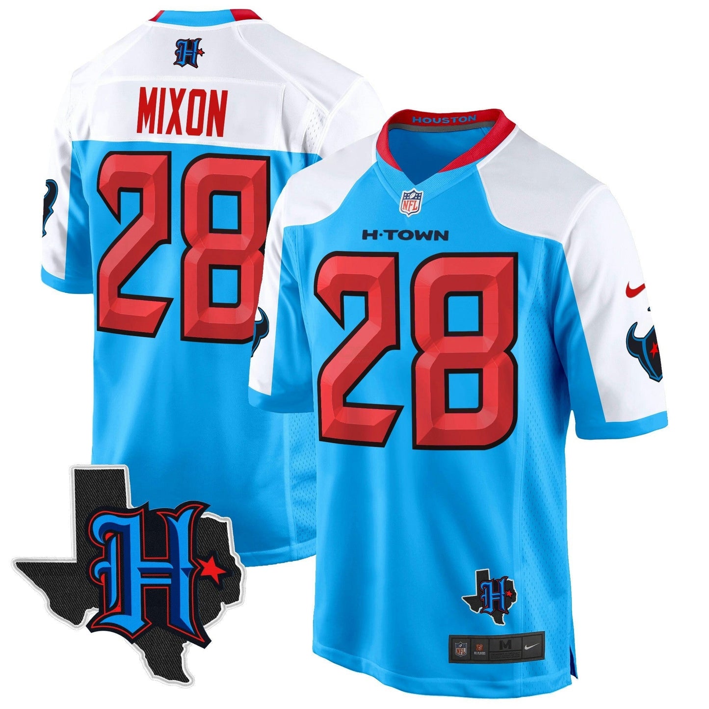 Camisa NFL Men’s Houston 2024 Texas Patch Game Jersey