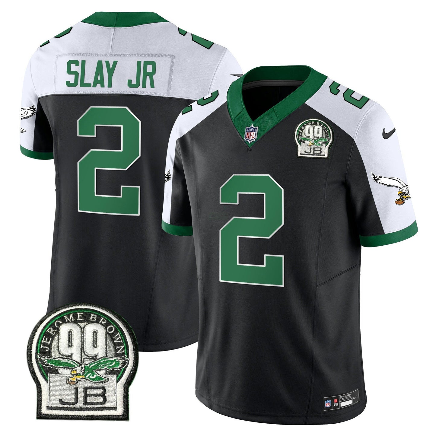 Camisa NFL Men’s Jerome Brown Patch Kelly Green Alternativa Jersey