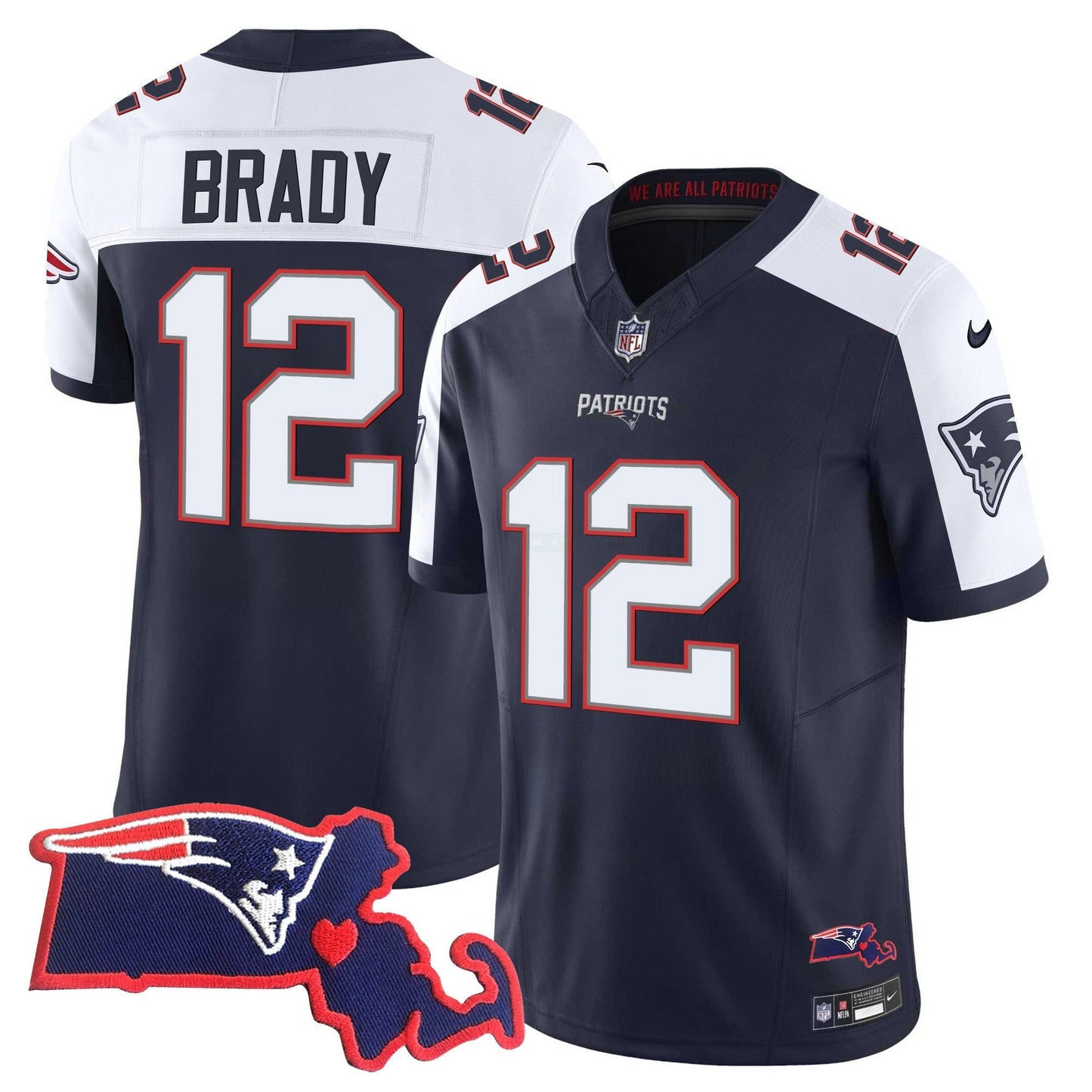 Camisa NFL Men’s Massachusetts Patch Vapor Jersey