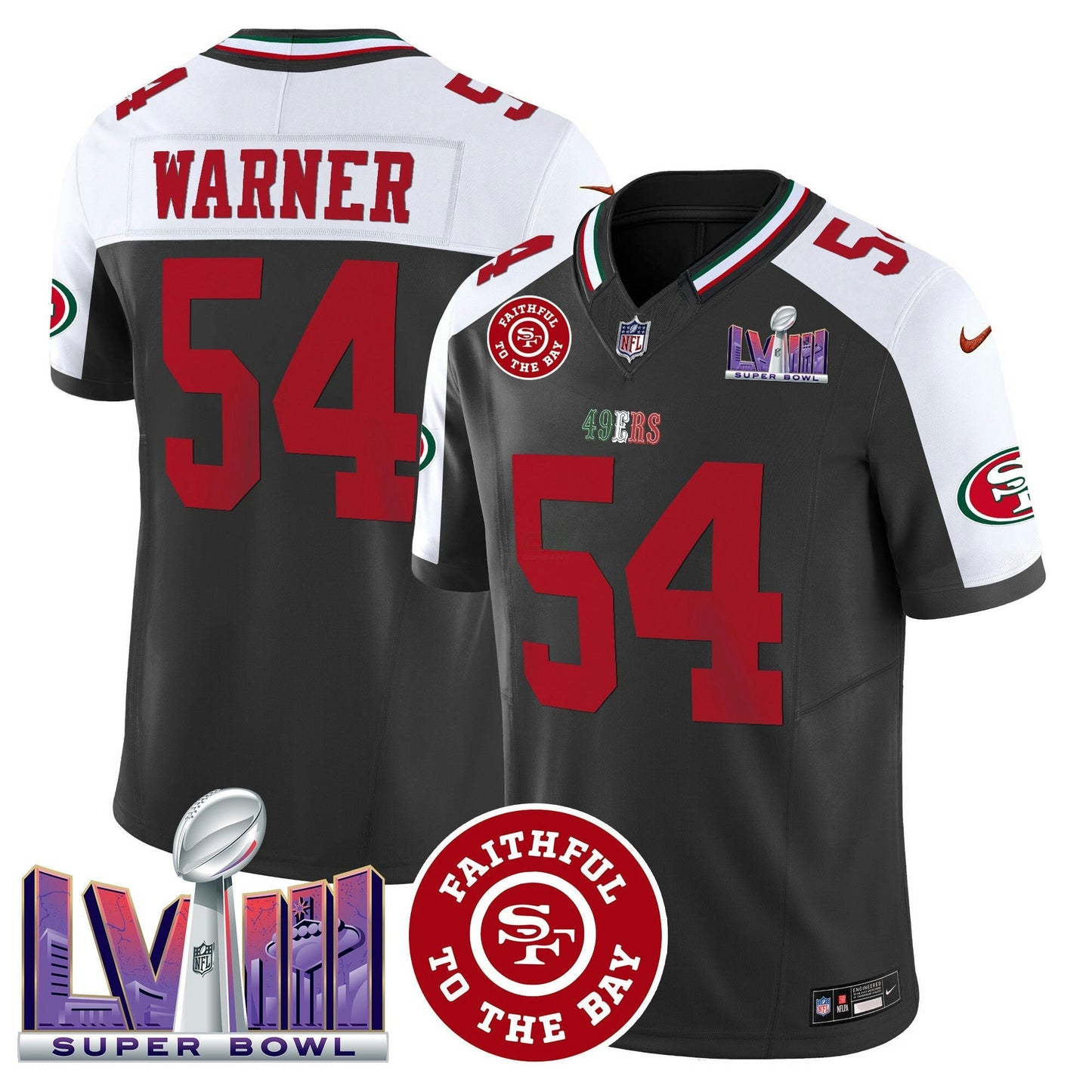 Camisa NFL Men’s Mexico Faithful & Super Bowl LVIII Patch Vapor Jersey