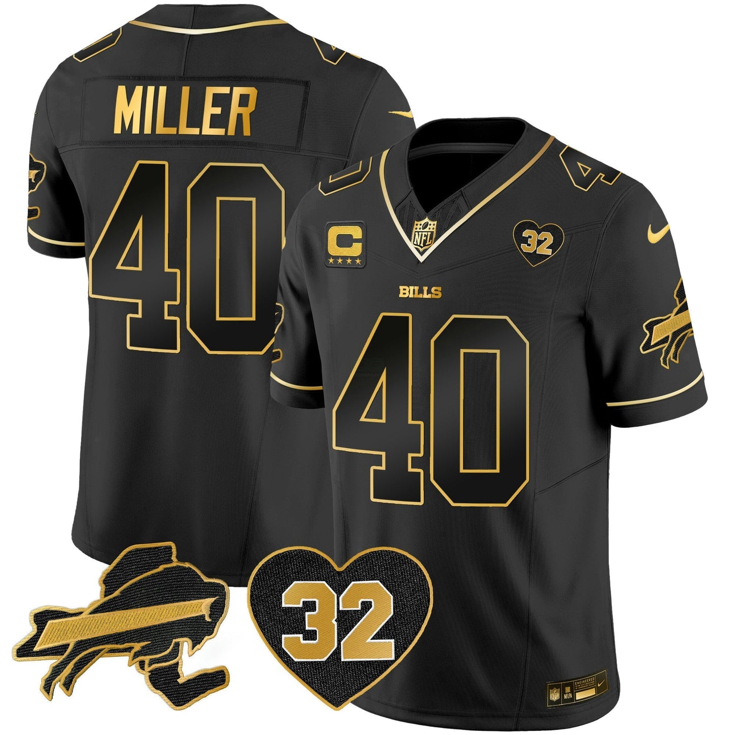 Camisa NFL Men’s O.J. Simpson Patch Dourada Vapor Limited Jersey