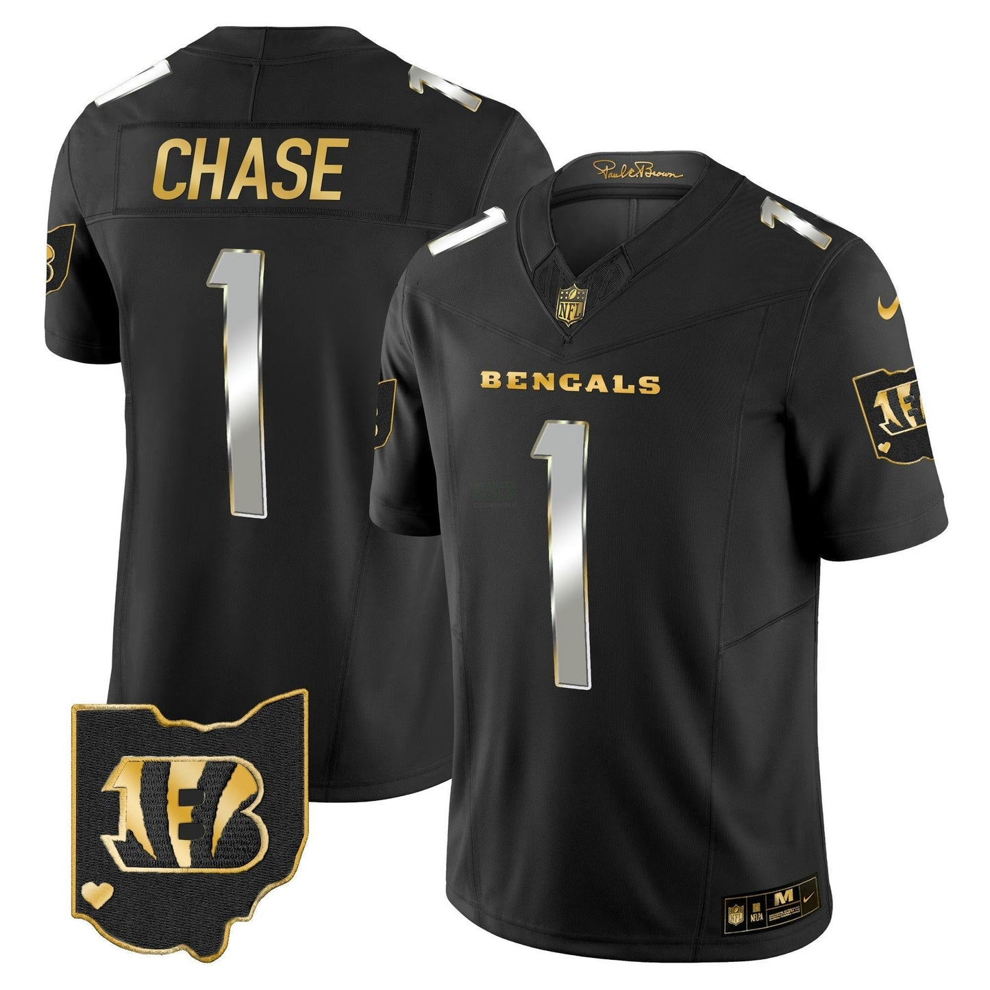 Camisa NFL Men’s Ohio Patch Dourada Vapor Limited Jersey
