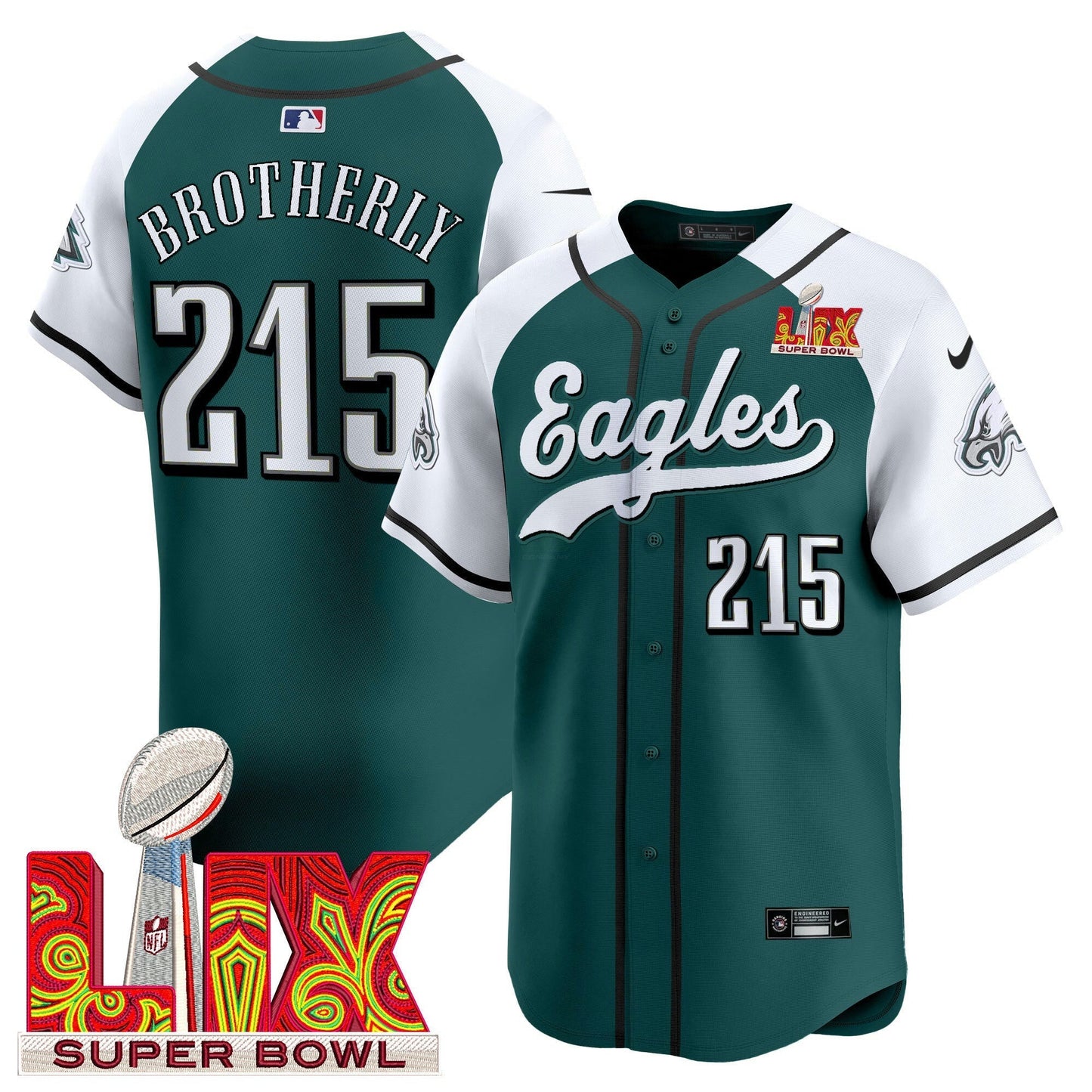 Camisa NFL Men’s Philadelphia Midnight Verde Super Bowl LIX Vapor Jersey