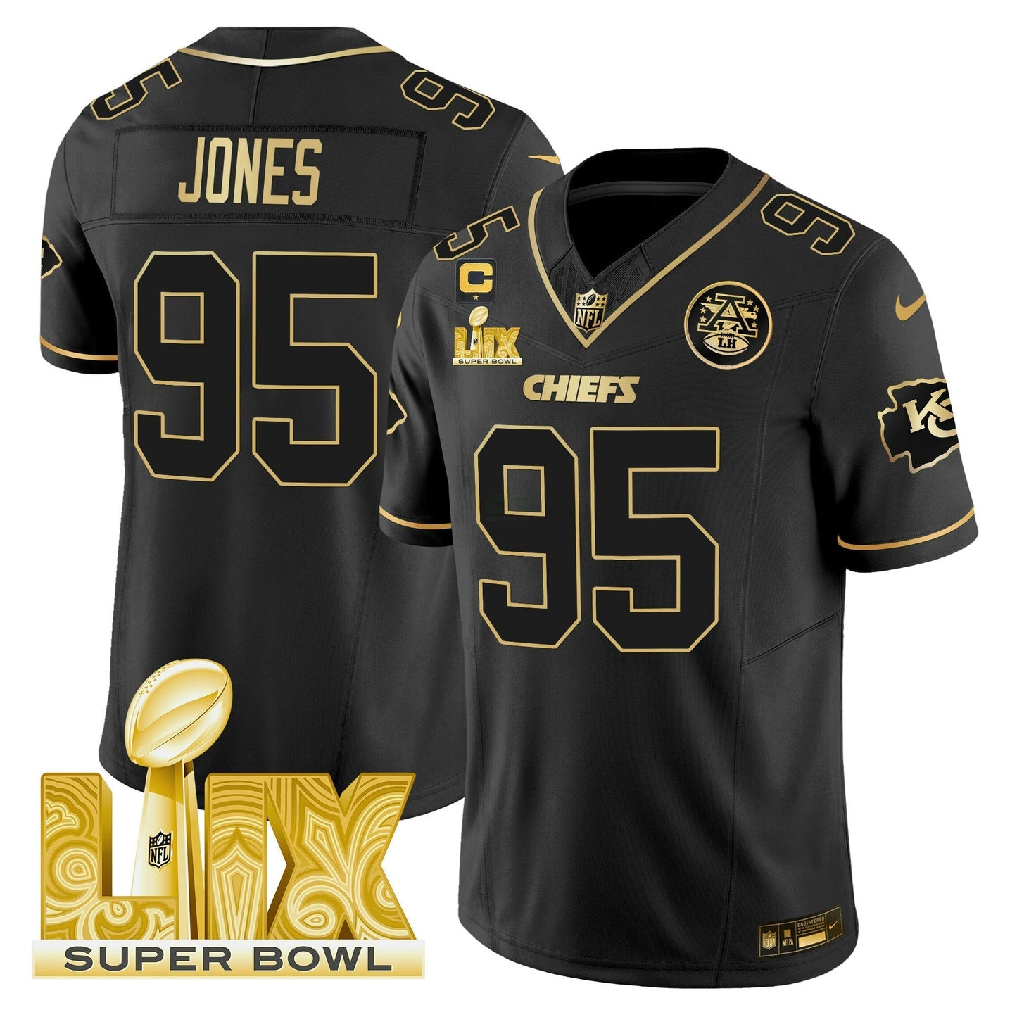 Camisa NFL Men’s Super Bowl LIX Patch Dourada Vapor Limited Jersey