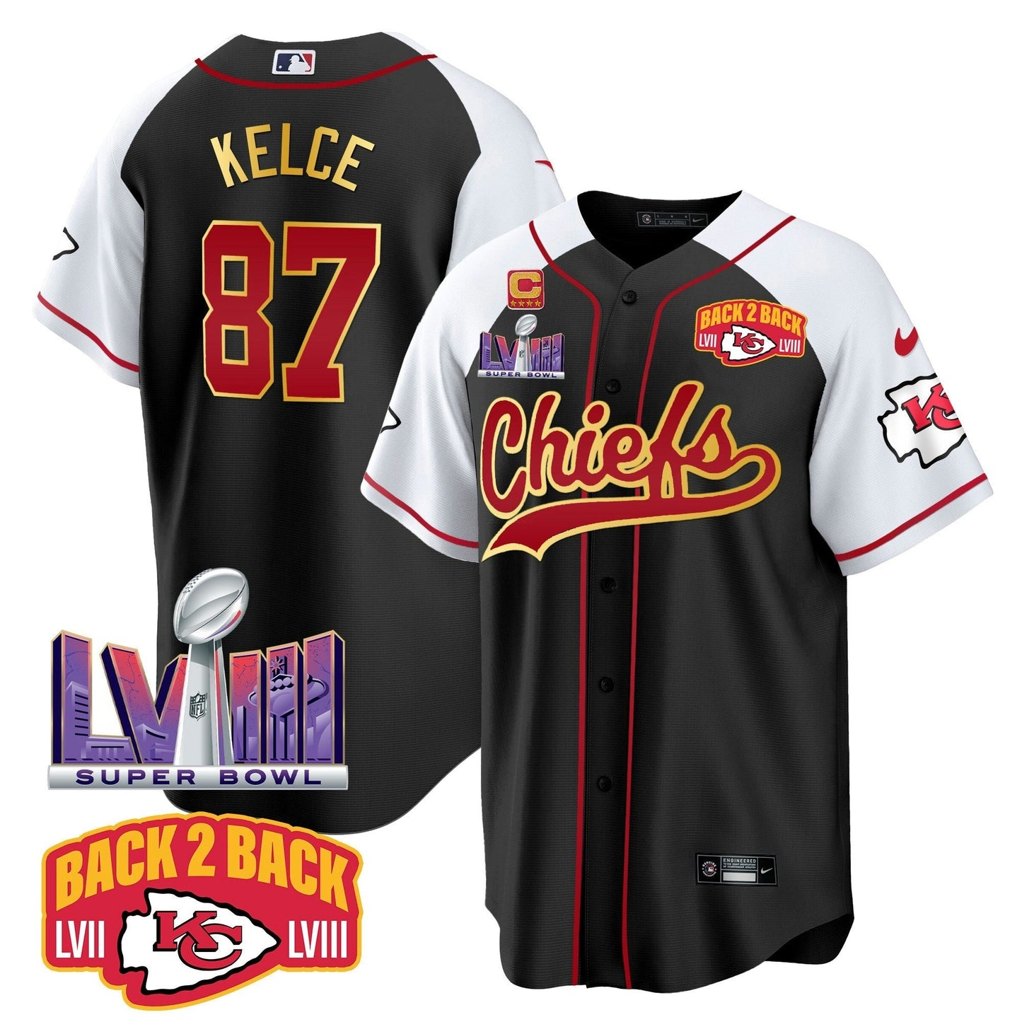 Camisa NFL Men’s Super Bowl LVIII & Back 2 Back Patch Jersey