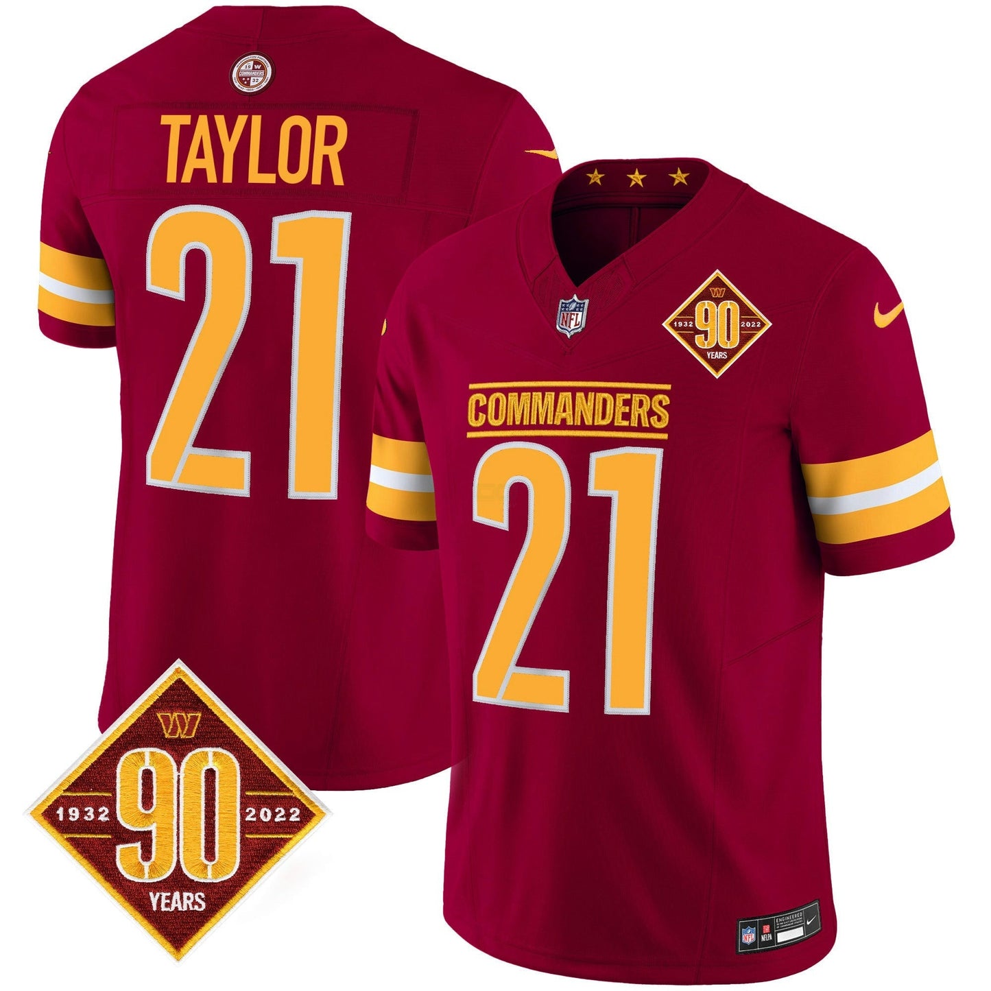 Camisa NFL Men’s Washington 90th Anniversary Patch Vapor Jersey V2