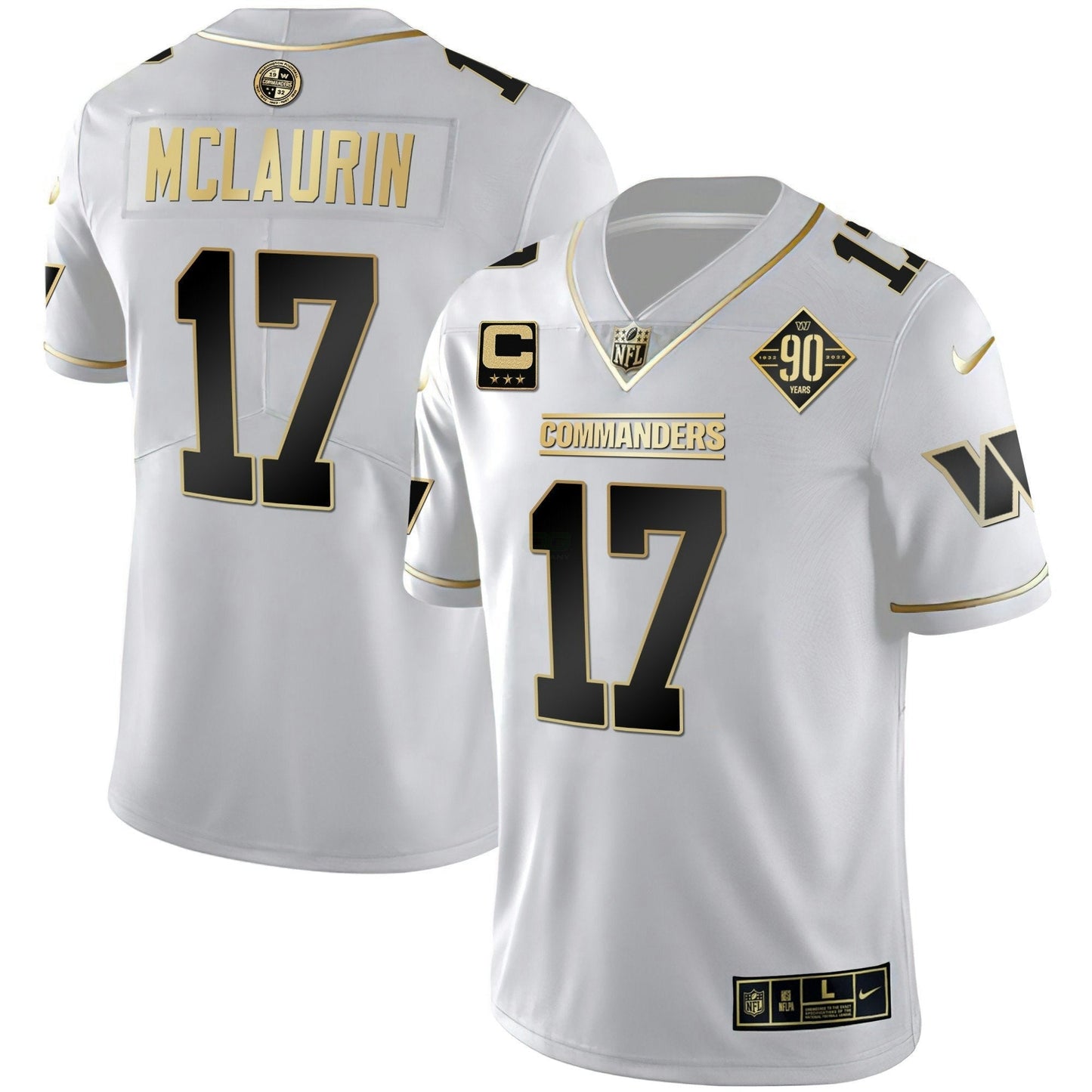 Camisa NFL Men’s Washington Branca Dourada & Preta Dourada Vapor Limited Jersey
