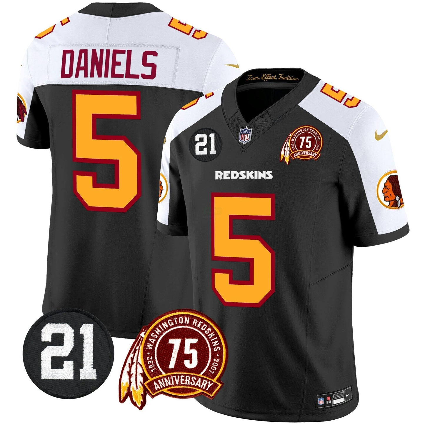 Camisa NFL Washington Commanders Men’s Washington Redskins 75th & Sean Taylor Patch Vapor Limited Jersey