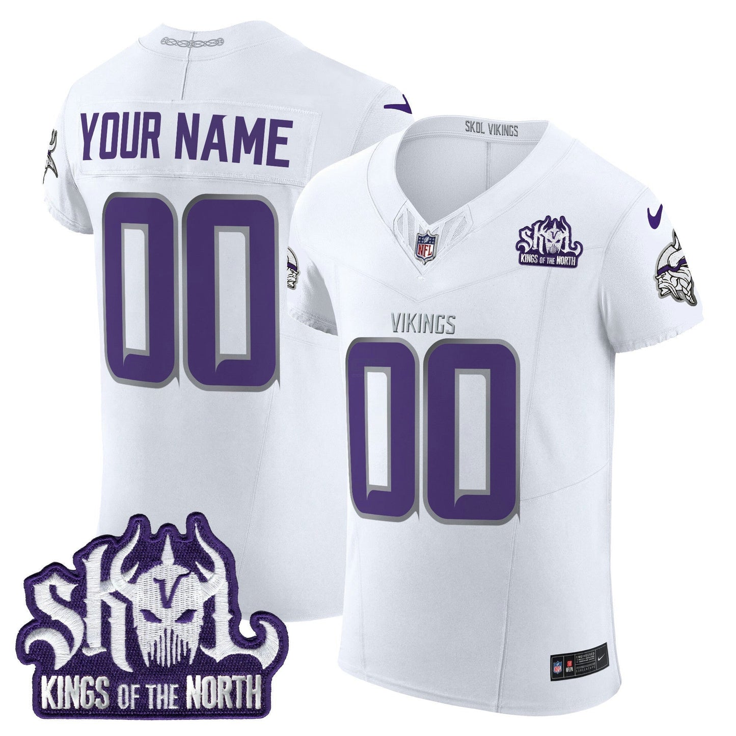 Camisa NFL Minnesota 2024 Winter Warrior Skol Patch Vapor Elite Jersey