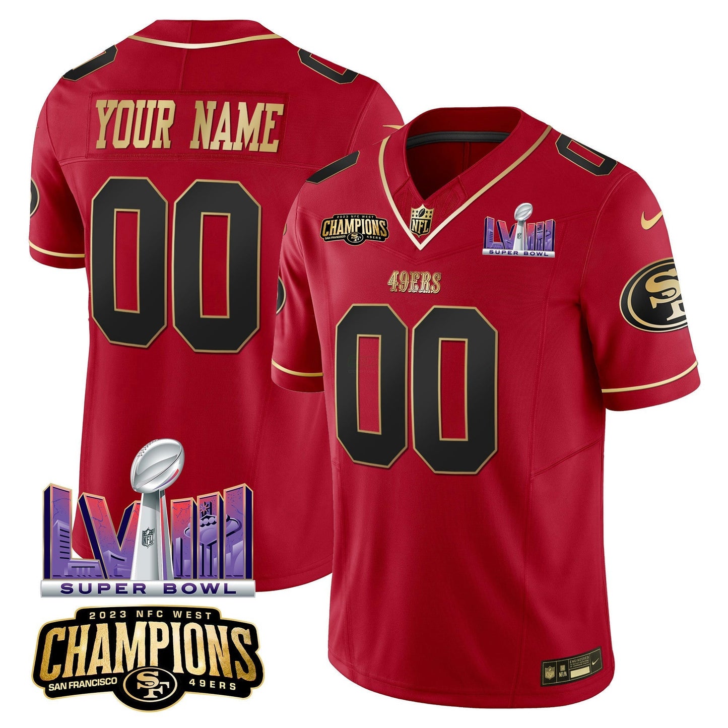 Camisa NFL NFC West Champions & Super Bowl LVIII Patch Vapor Jersey
