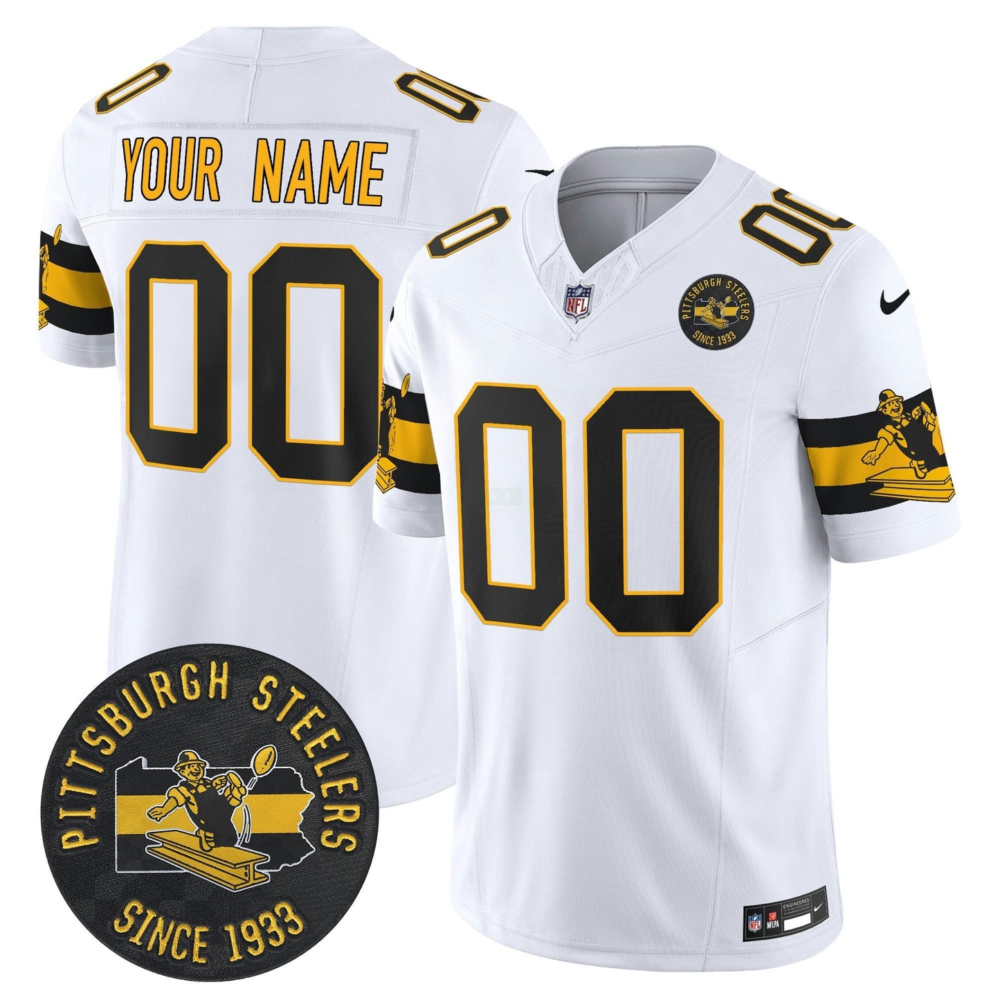 Camisa NFL Pittsburgh Throwback 1933 Patch Vapor Limited Jersey
