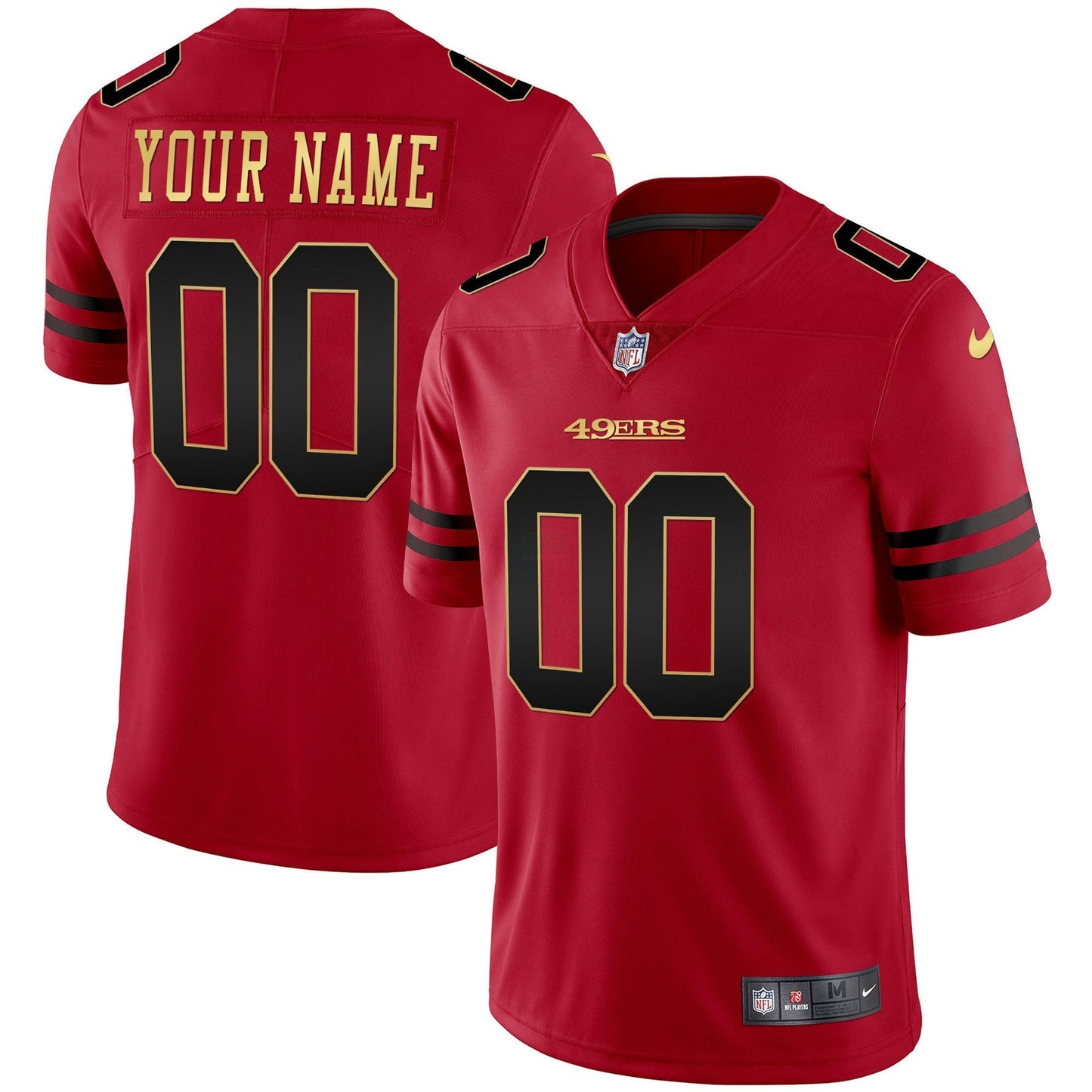 Camisa NFL Preta Vermelha Dourada Blooded Jersey