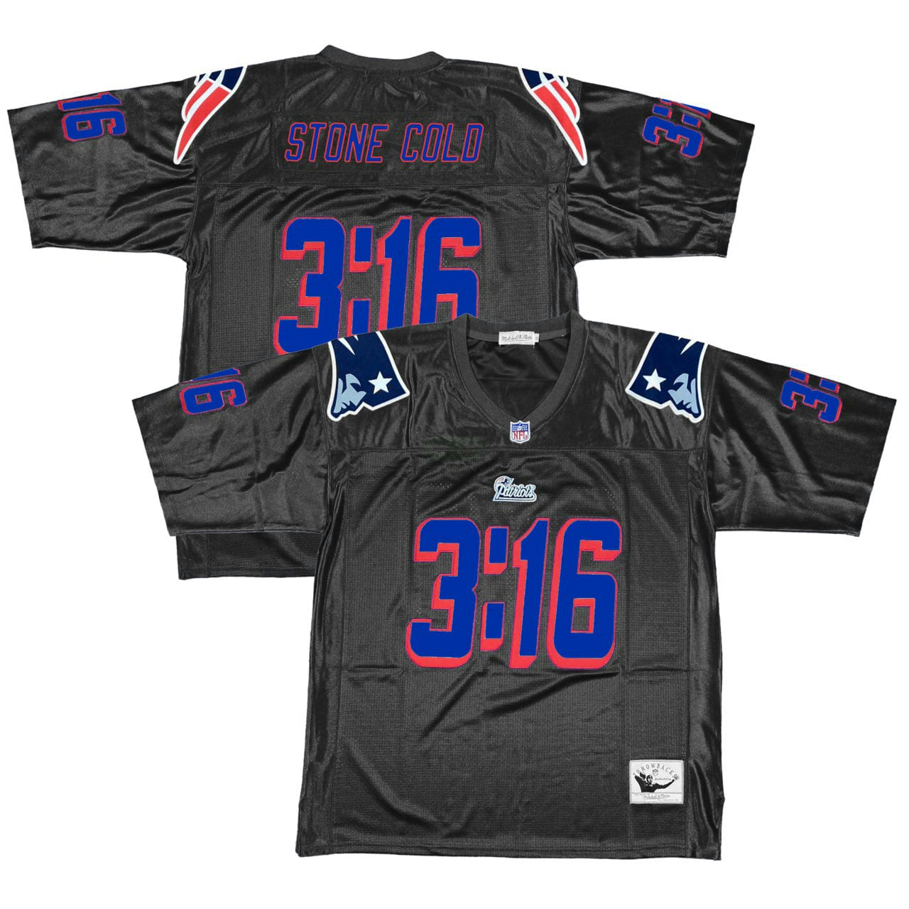 Camisa NFL Stone Cold Steve Austin New England Black Jersey - Preta