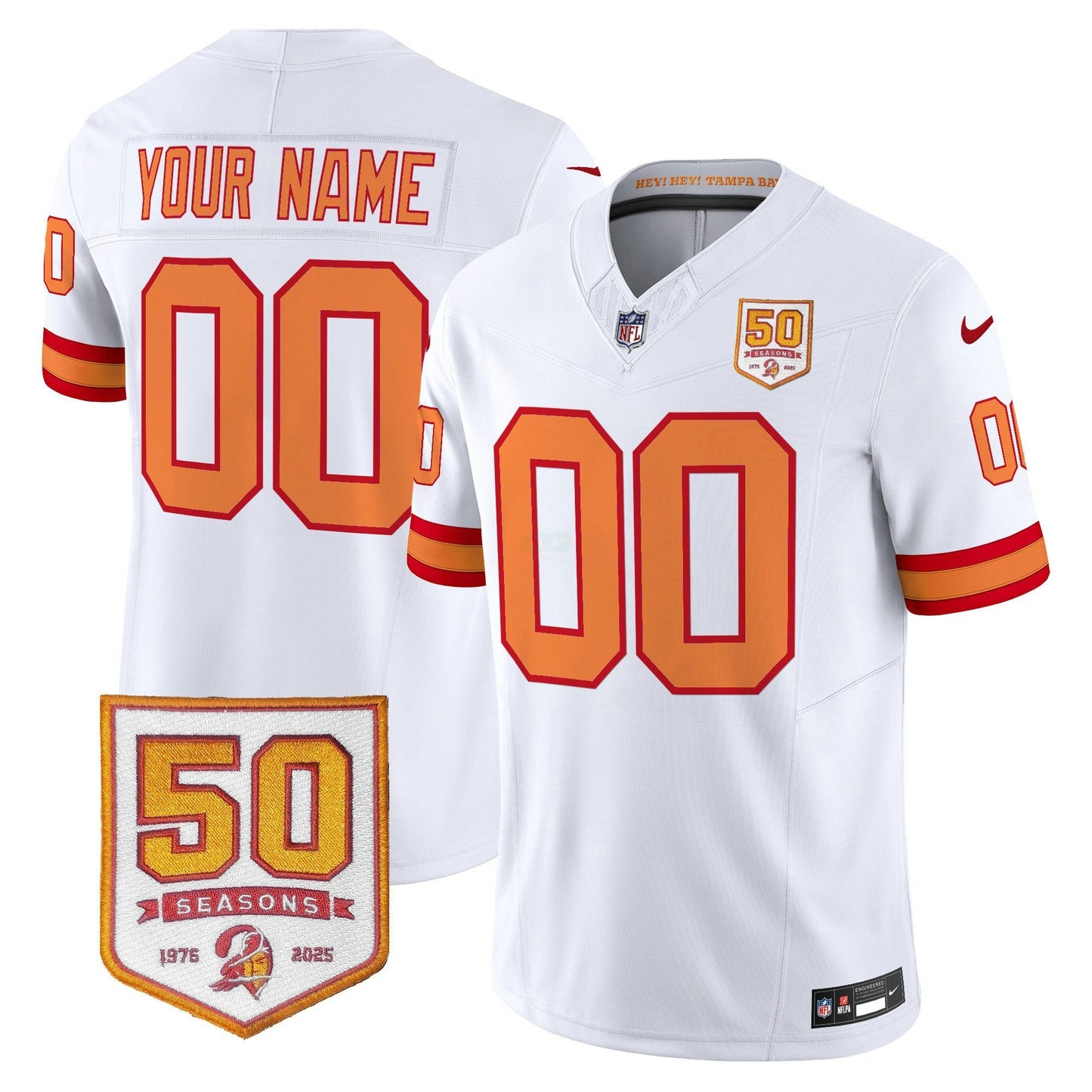 Camisa NFL Tampa Bay Throwback 50th Season Patch Vapor Limited Jersey