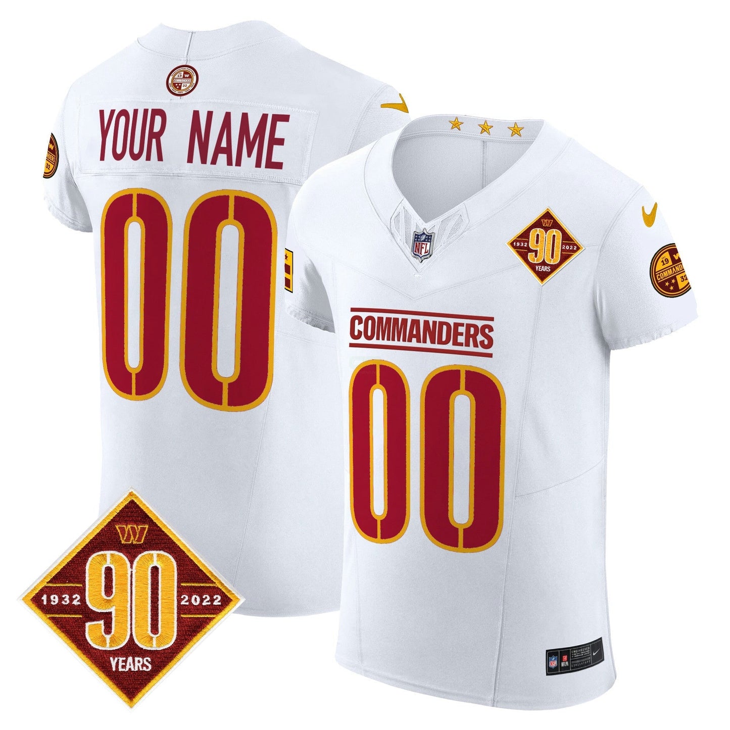 Camisa NFL Washington 90th Anniversary Patch Vapor Elite Jersey