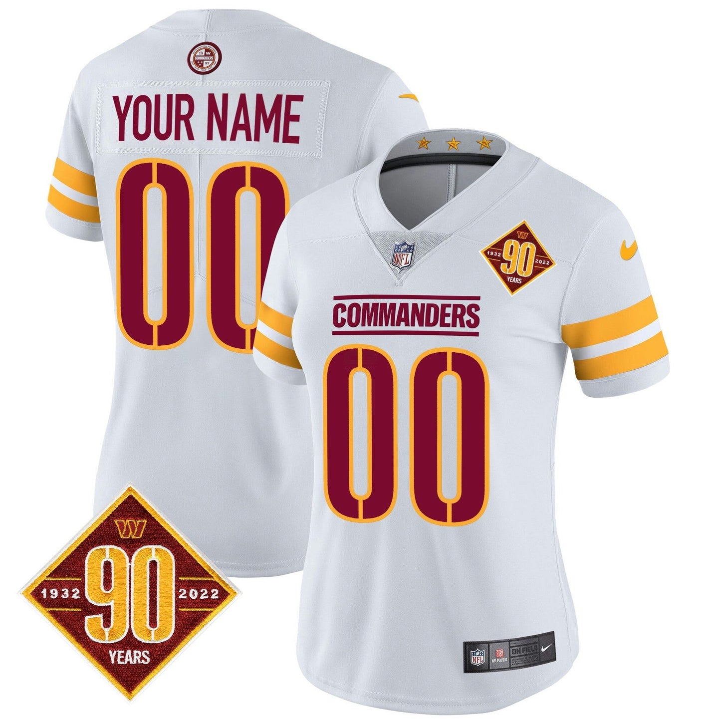 Camisa NFL Washington 90th Anniversary Patch Vapor Jersey V2