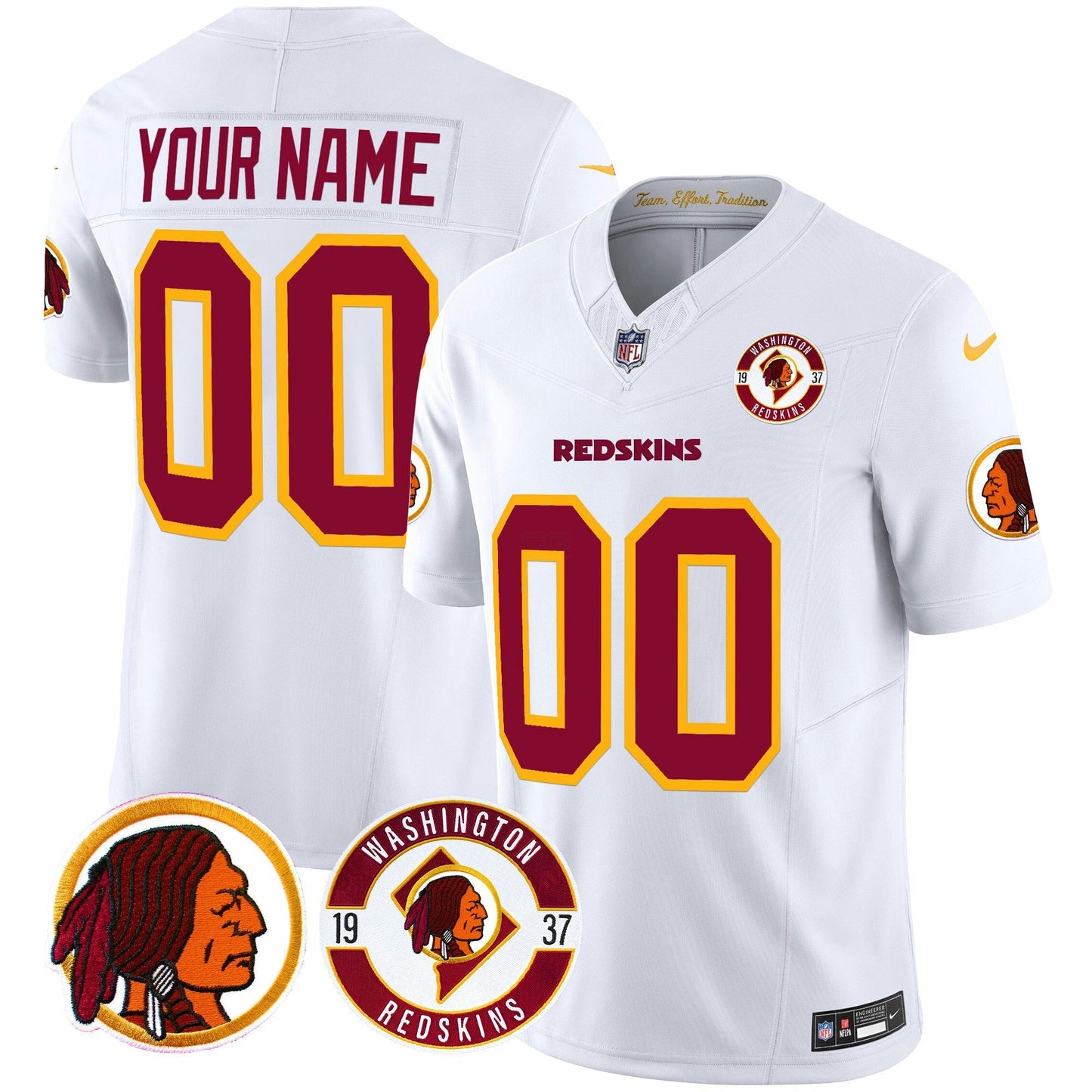Camisa NFL Washington Commanders Washington Redskins 2024 Vapor Limited Jersey – Est. 1937 Patch
