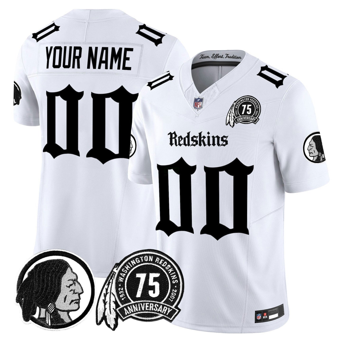 Camisa NFL Washington Commanders Washington Redskins ‘Gothic Capital Edition’ Vapor Limited Jersey