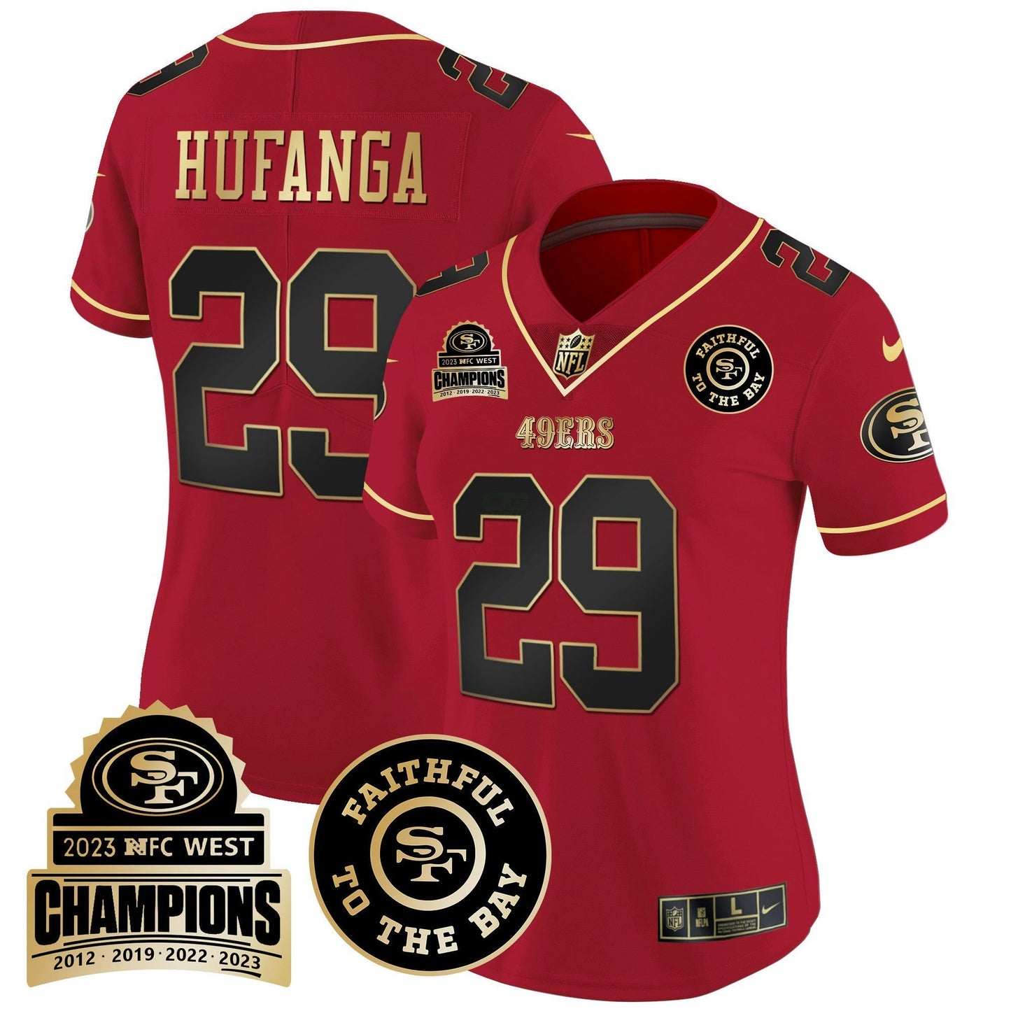 Camisa NFL Women’s 2023 NFC West Champions Patch Vapor Jersey V3