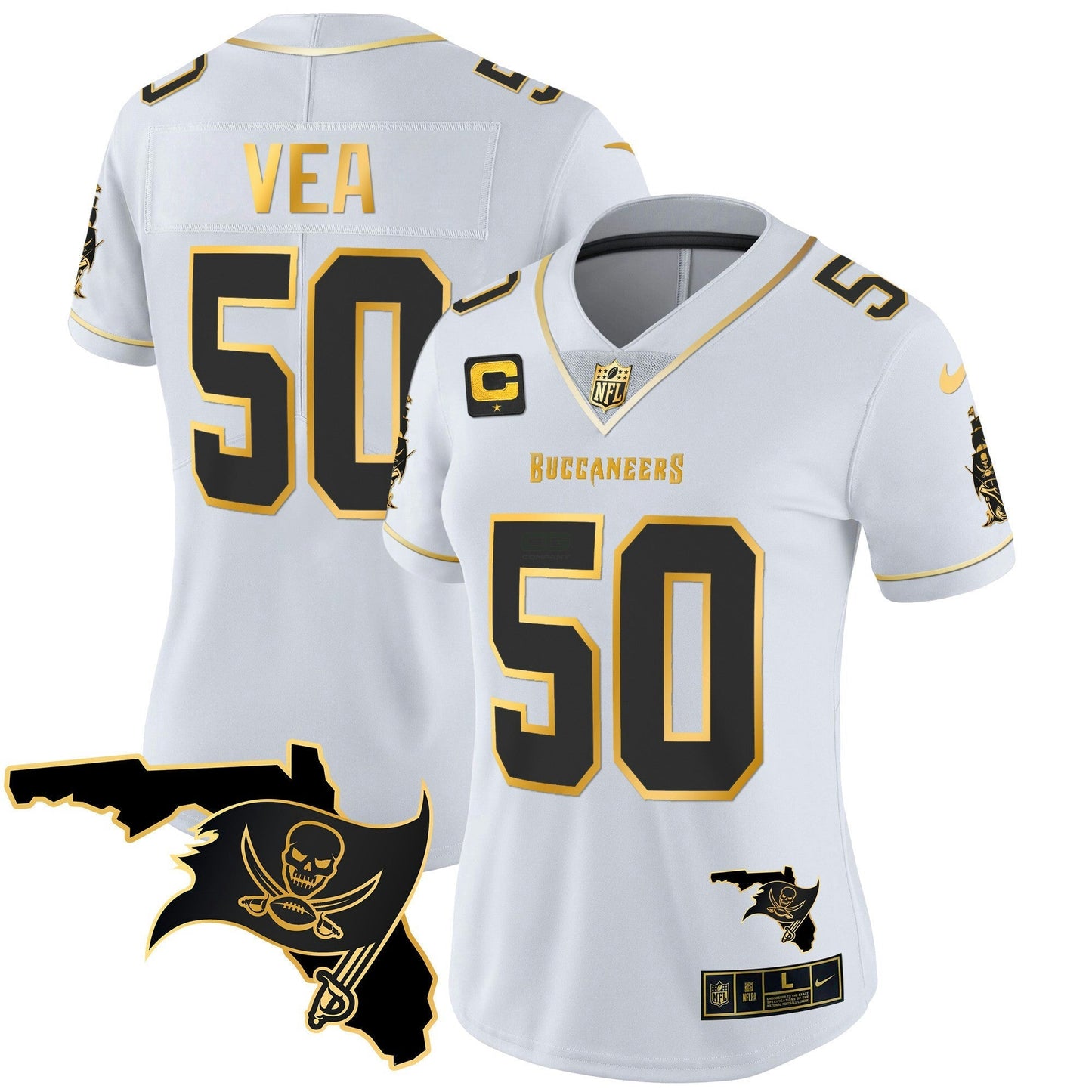 Camisa NFL Women’s Florida Patch Vapor Dourada Jersey