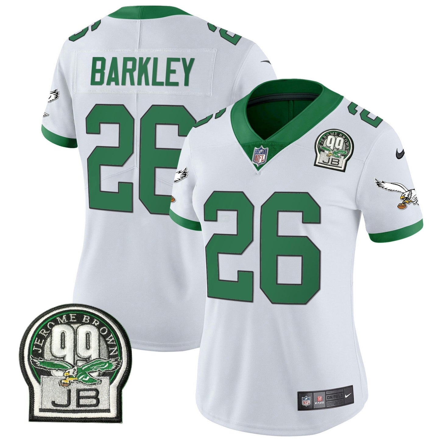 Camisa NFL Women’s Jerome Brown Patch Kelly Green Alternativa Jersey V2