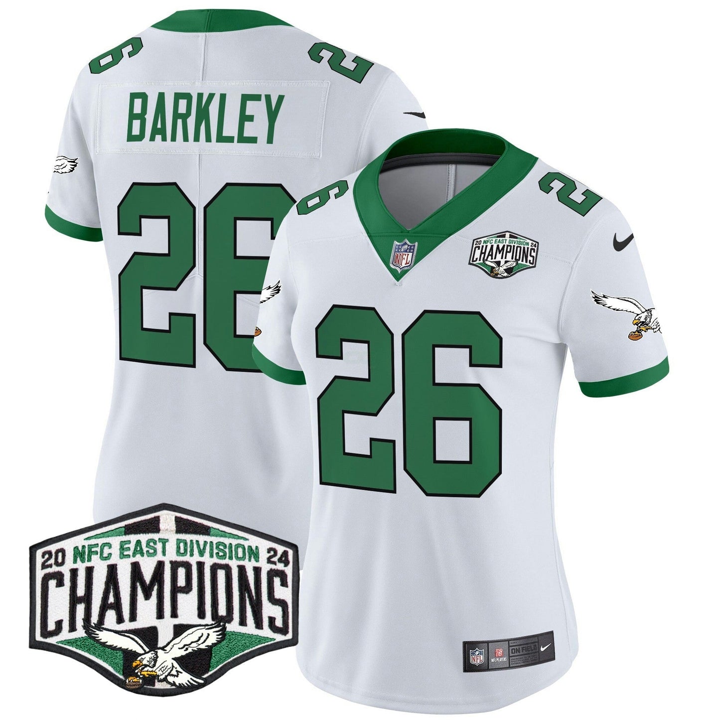 Camisa NFL Women’s Philadelphia Kelly Green 2024 NFC East Division Champions Vapor Limited Jersey