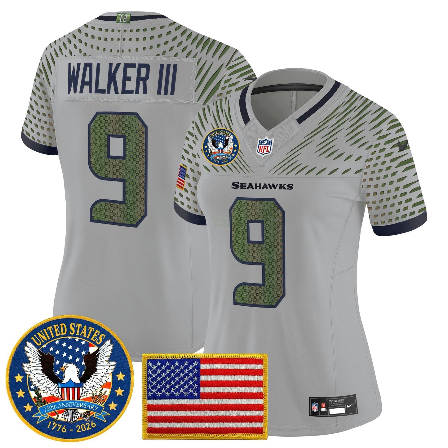 Camisa NFL Women’s Seattle “United States 250th Anniversary Patch” Vapor Limited Jersey
