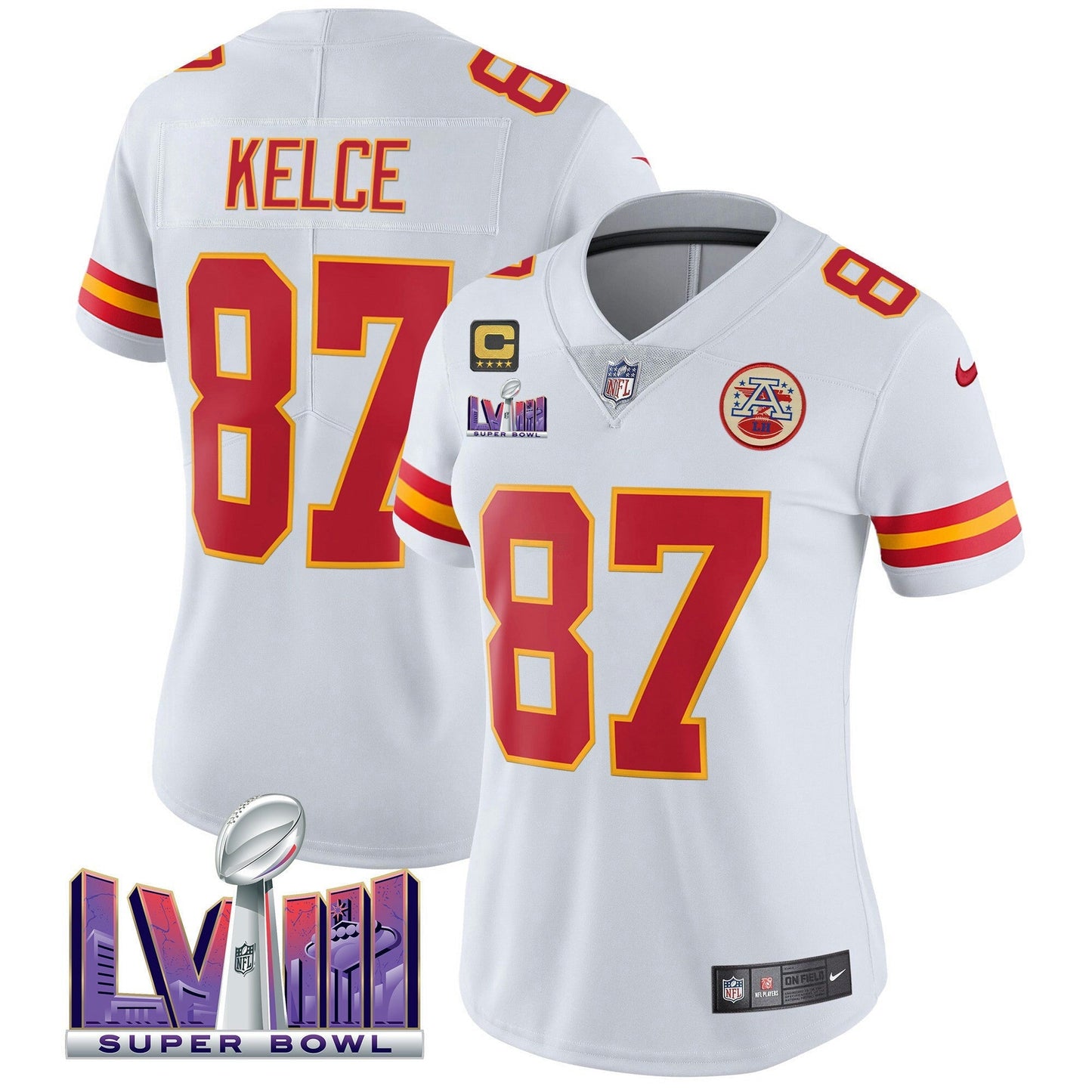 Camisa NFL Kansas City Chiefs Women’s Super Bowl LVIII Patch Vapor Jersey