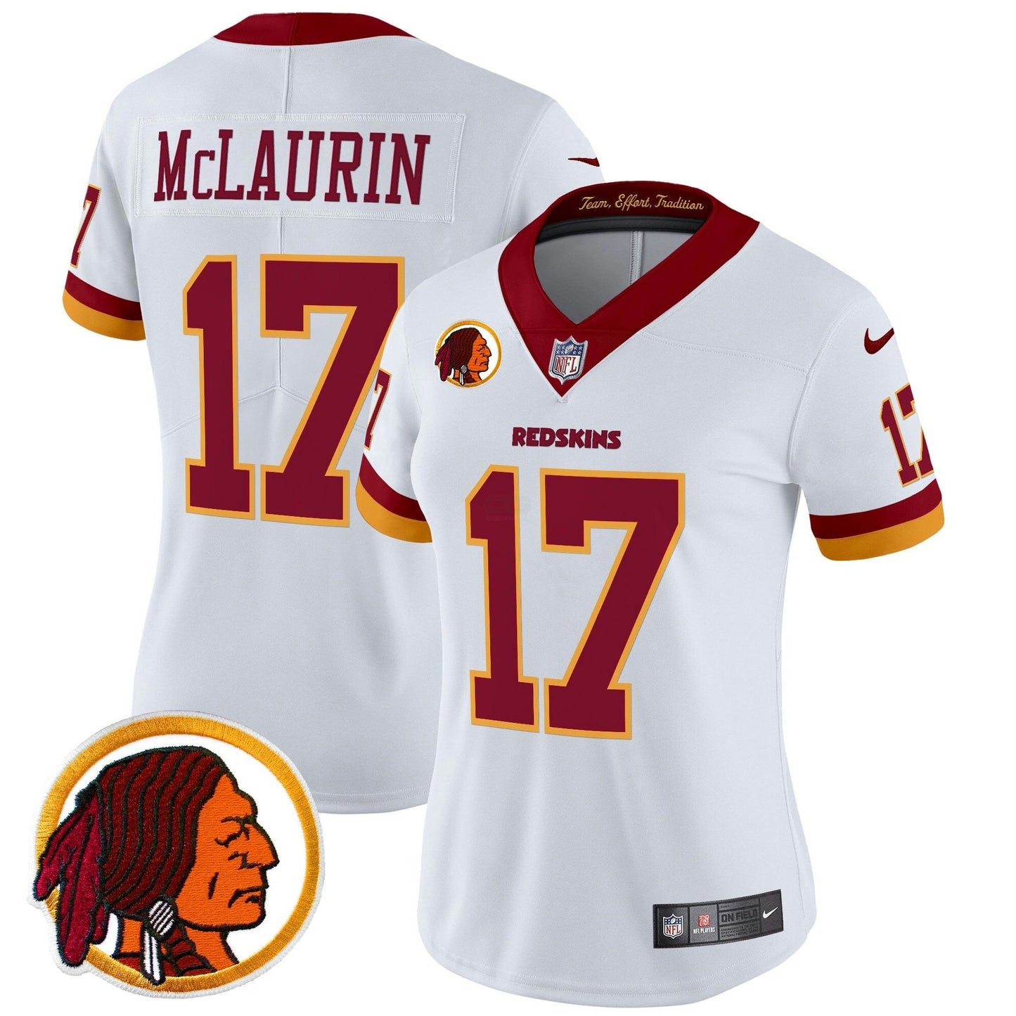 Camisa NFL Washington Commanders Women’s Washington Redskins Throwback Vapor Limited Jersey V2