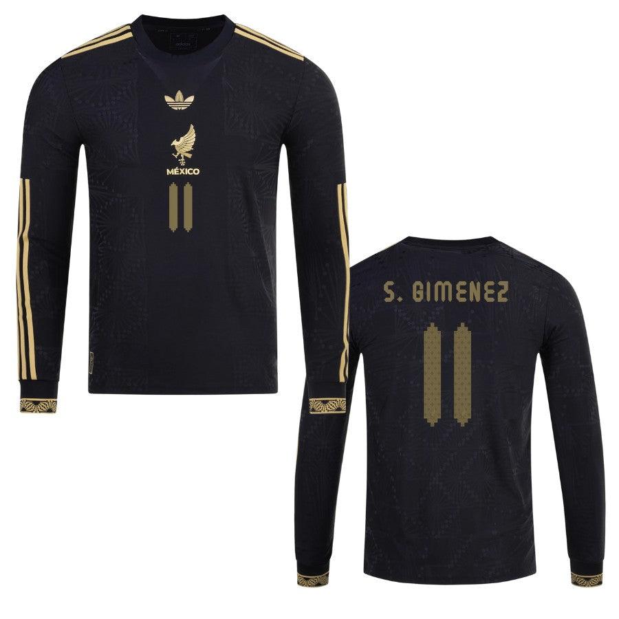 Mexico Santiago Giménez 2025 Special Edition Long Sleeve Authentic Player [Slim Fit] Player Third Jersey by adidas