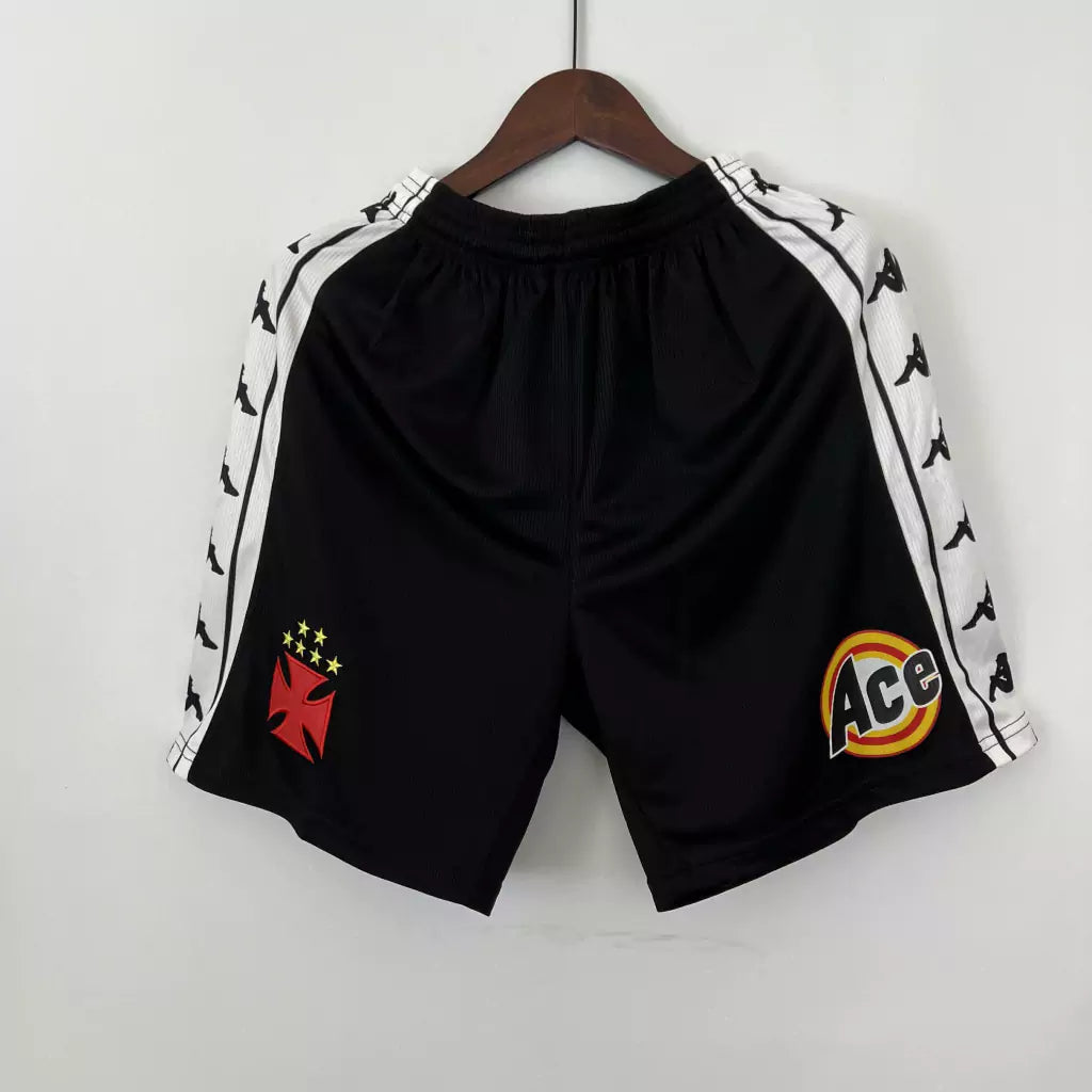 Short Vasco da Gama Retrô 2000 - Kappa Men's - Preto e Branco
