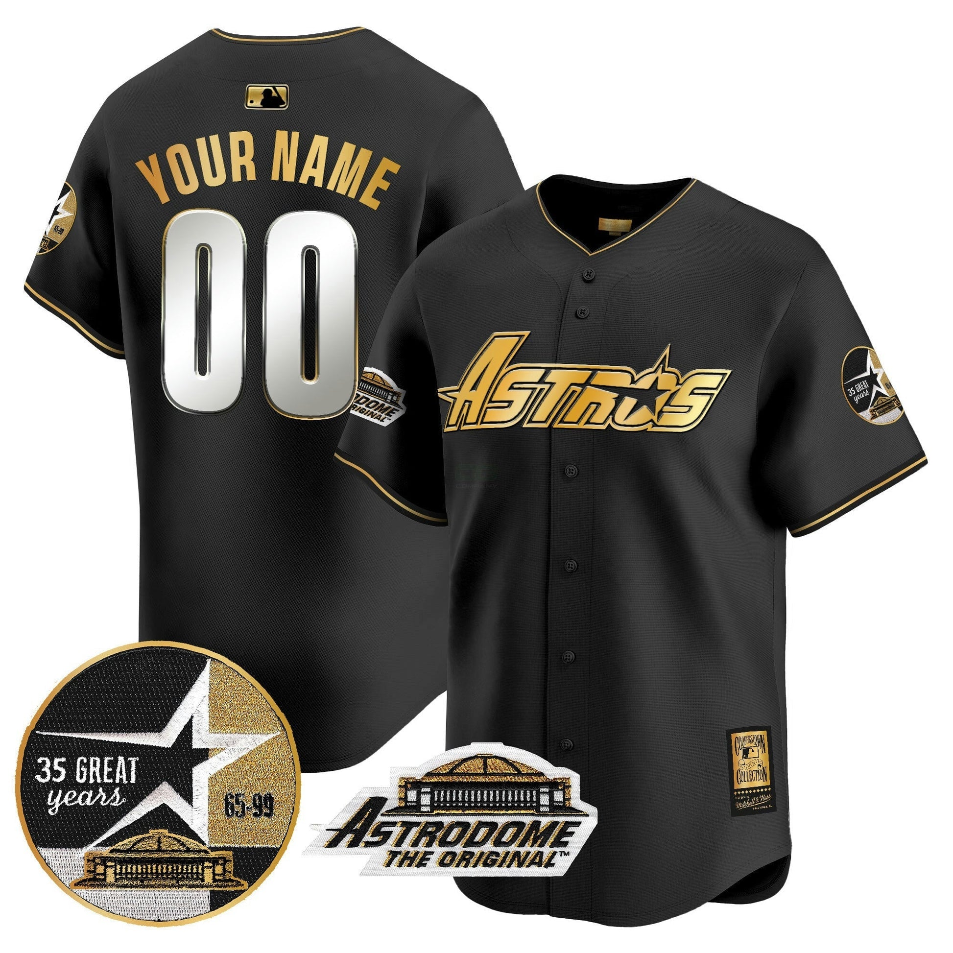 Camisa MLB 1999 Throwback 35th & Astrodome Patch Vapor Premier Limited Jersey V3