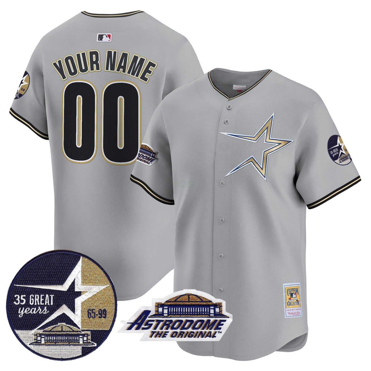 Camisa MLB 1999 Throwback 35th & Astrodome Patch Vapor Premier Limited Jersey