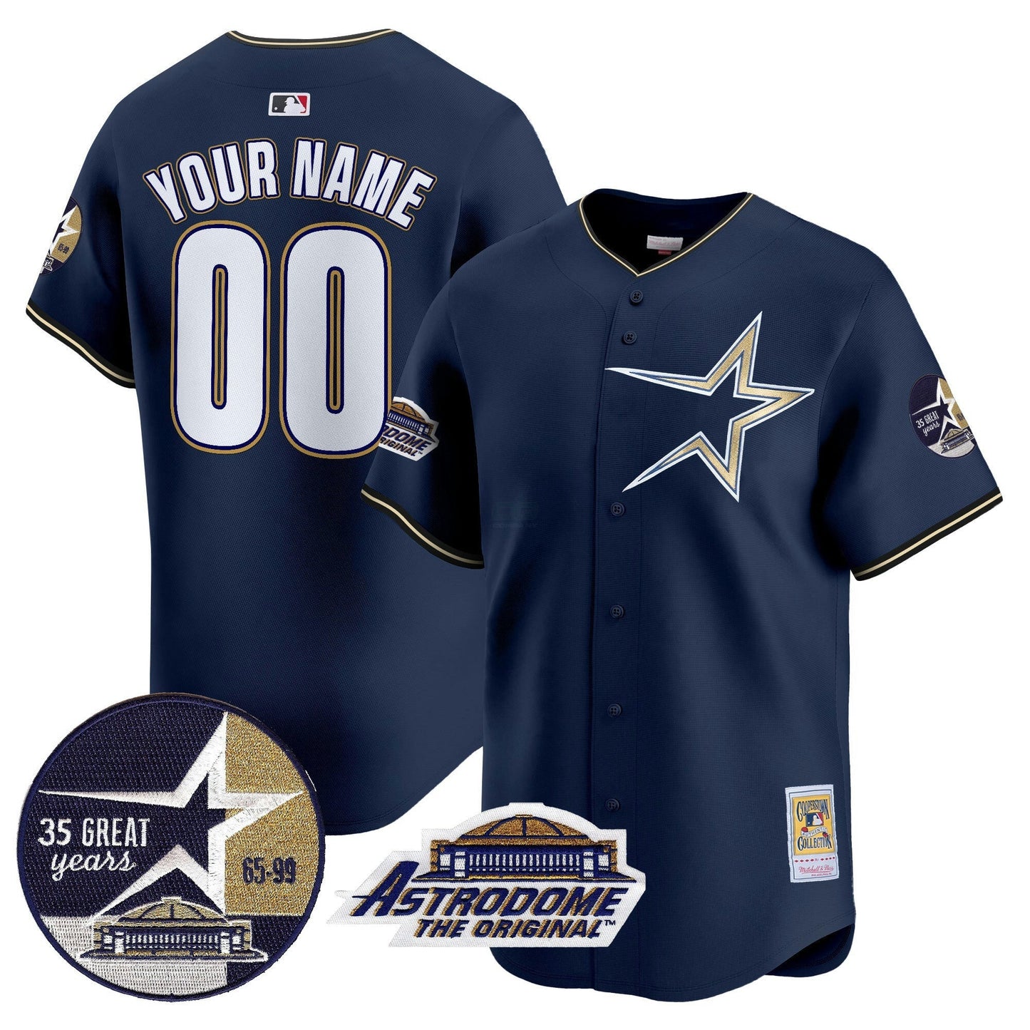 Camisa MLB 1999 Throwback 35th & Astrodome Patch Vapor Premier Limited Jersey