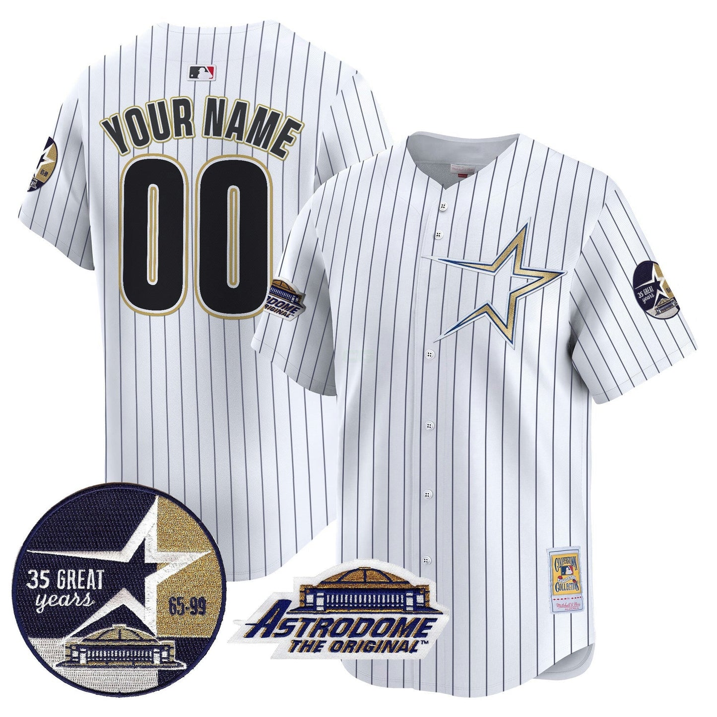 Camisa MLB 1999 Throwback 35th & Astrodome Patch Vapor Premier Limited Jersey